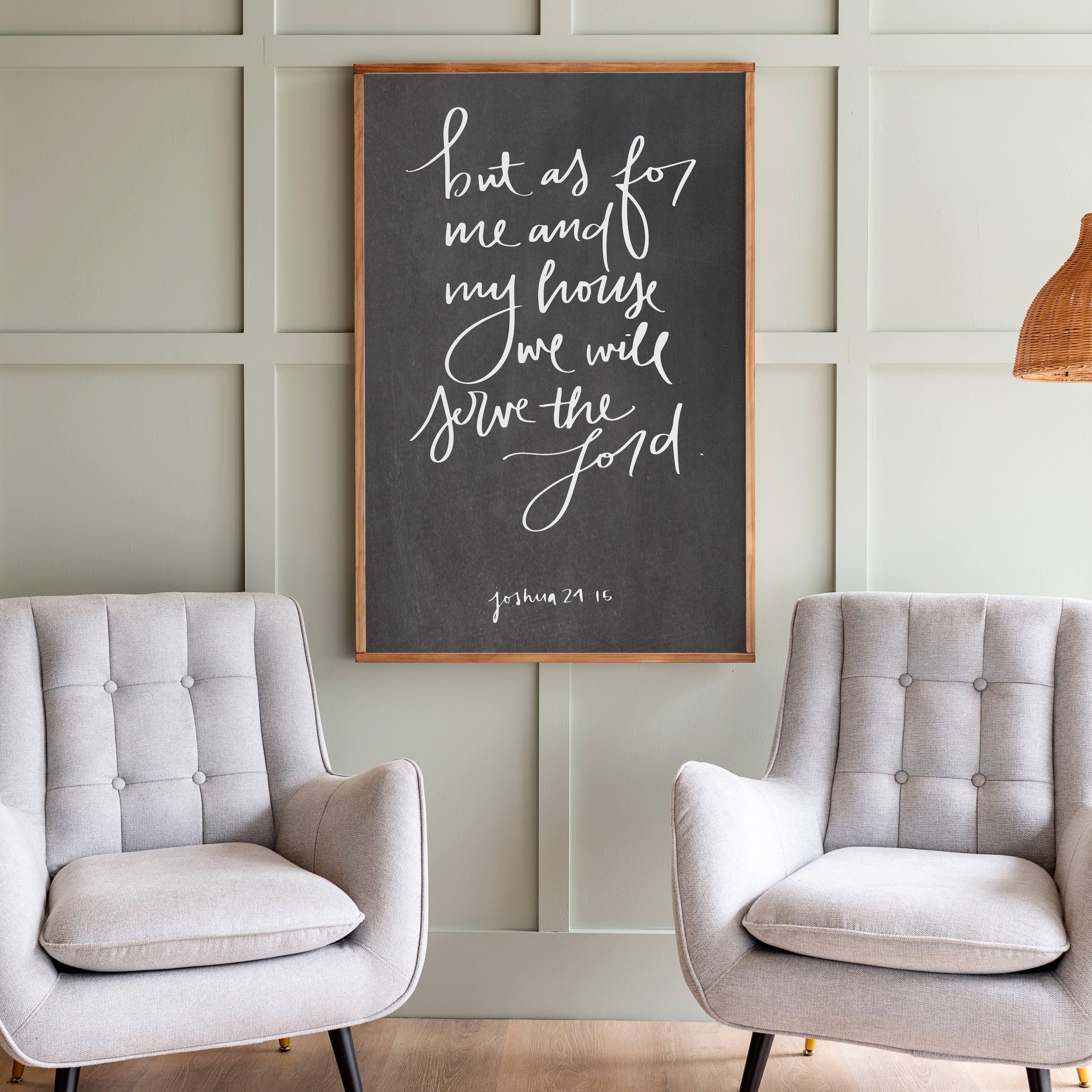 As For Me And My House Hand Lettered | Framed Wooden Art | 102