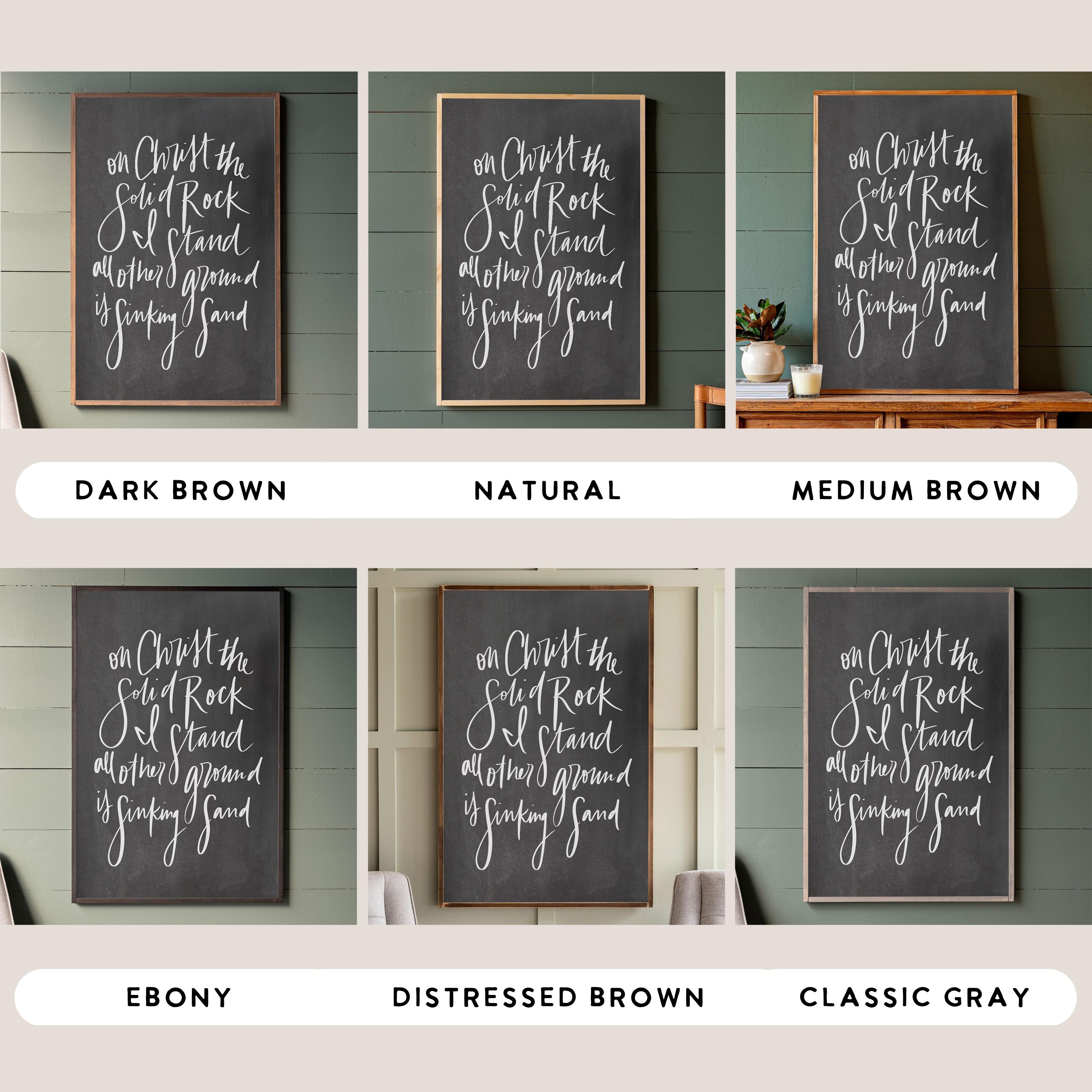 On Christ The Solid Rock Hand Lettered | Framed Wooden Art | 111