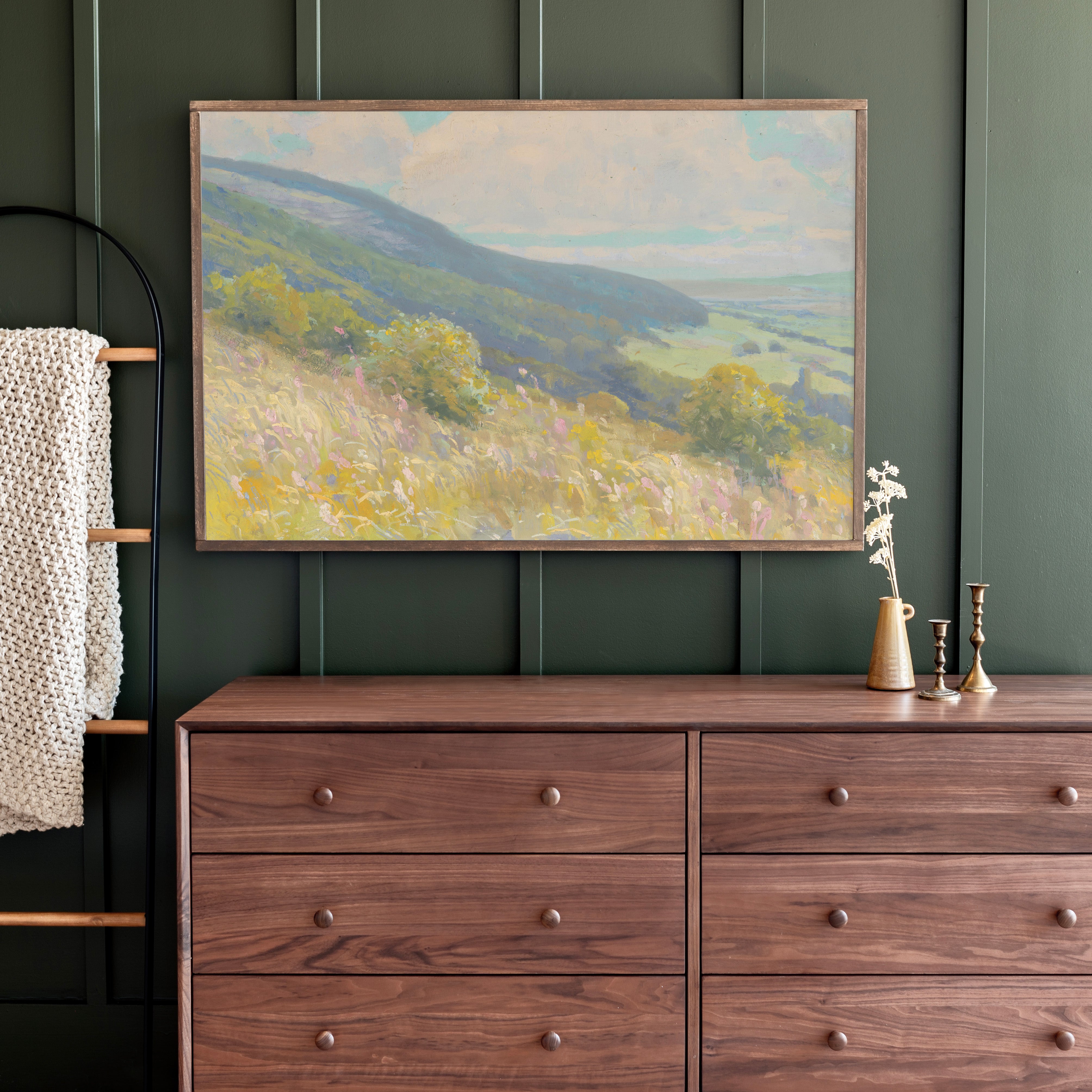 Sunny Hillside | Framed Wooden Art - Horizontal | 163