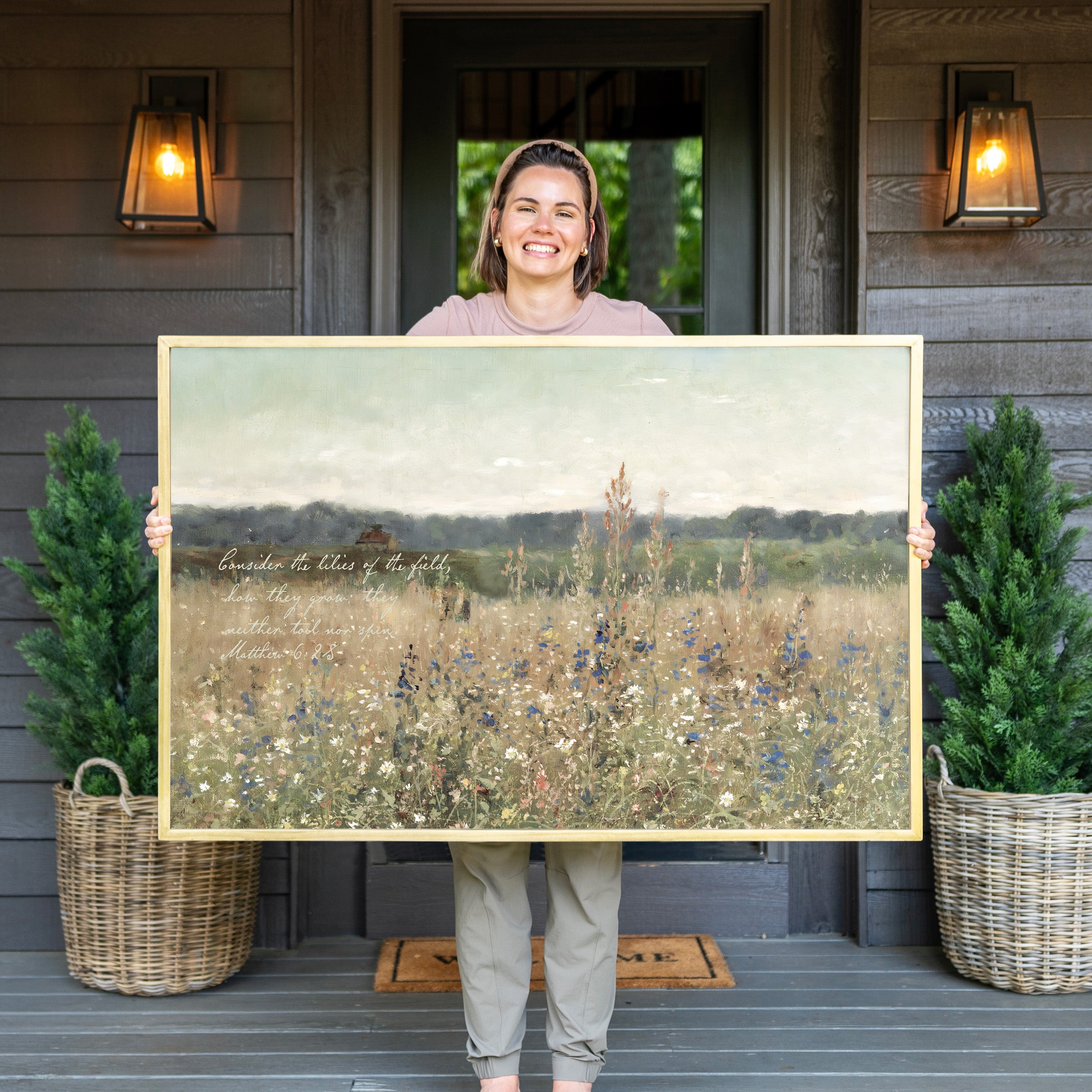 "Consider the Lilies" Framed Canvas | Horizontal | 170