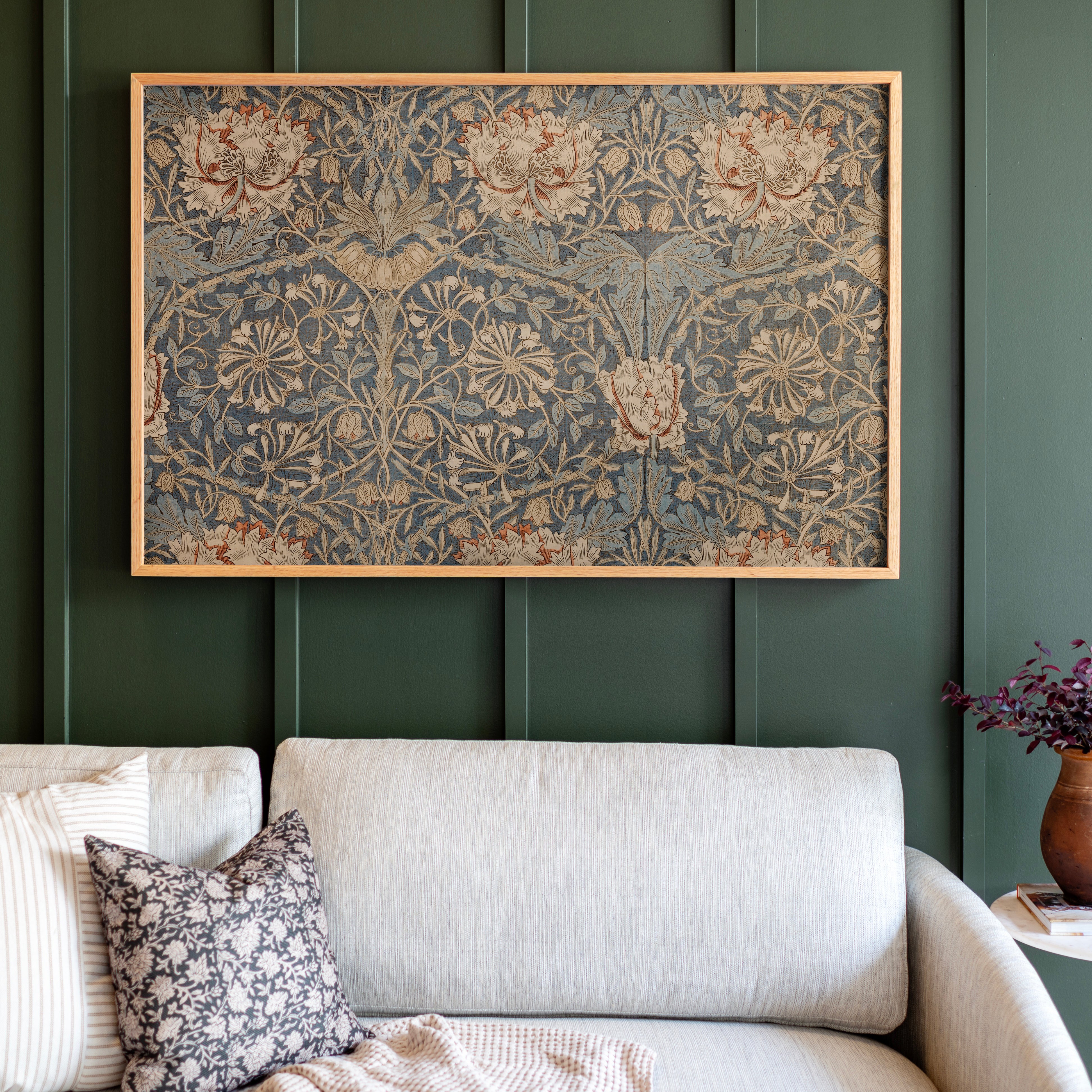 "Blue Textile" Framed Canvas | Horizontal | 173