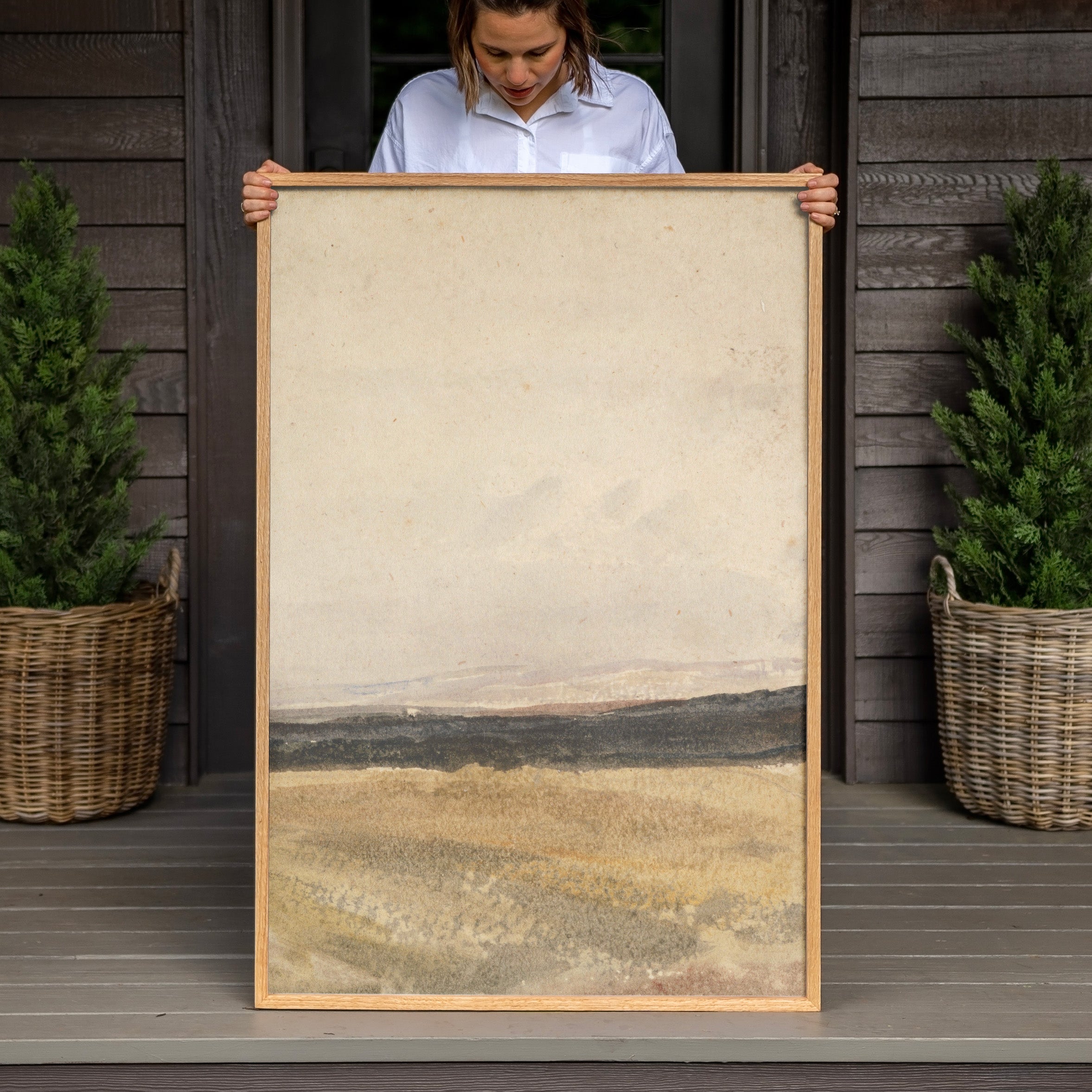 "Prairie Abstract" Framed Canvas | Vertical | 187