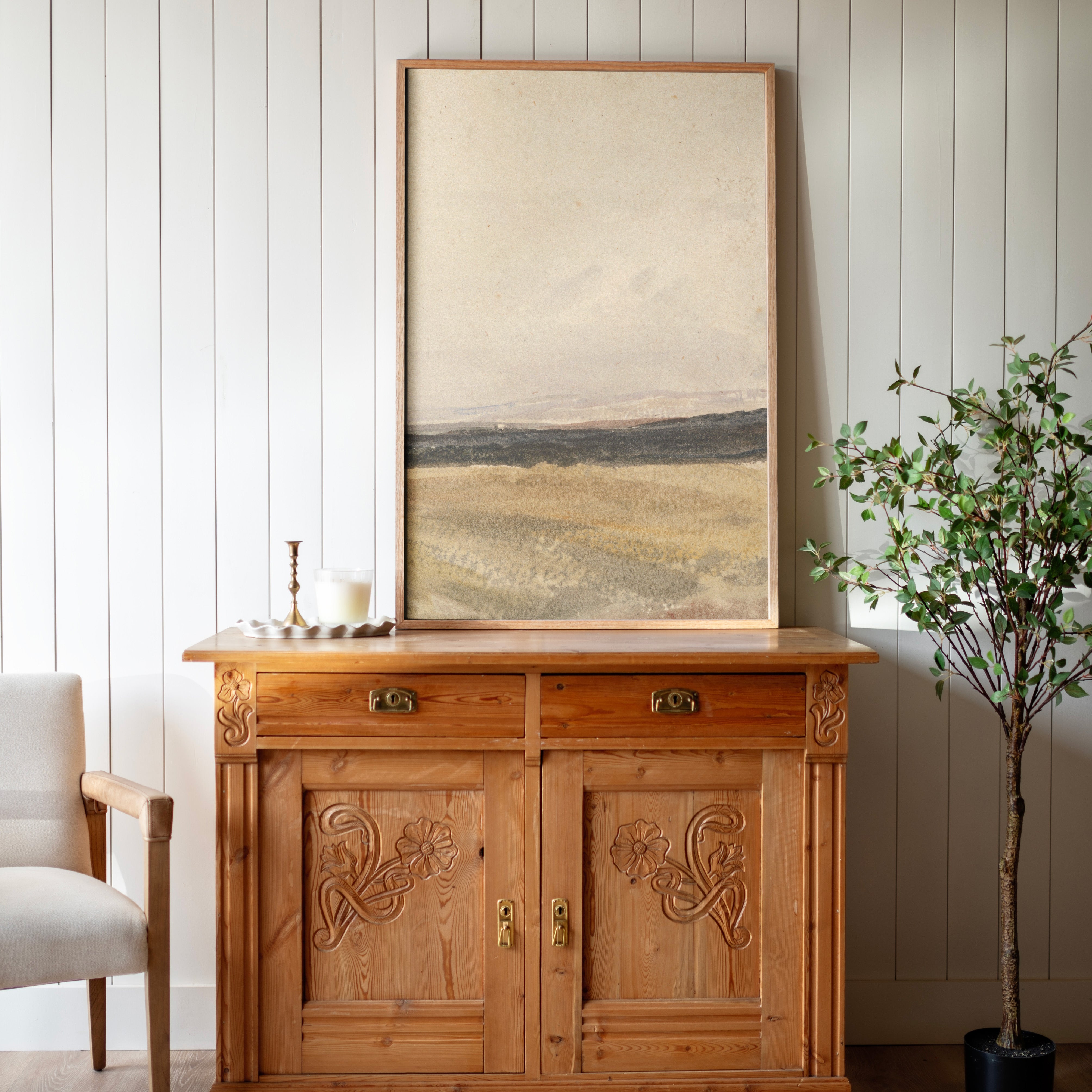 "Prairie Abstract" Framed Canvas | Vertical | 187