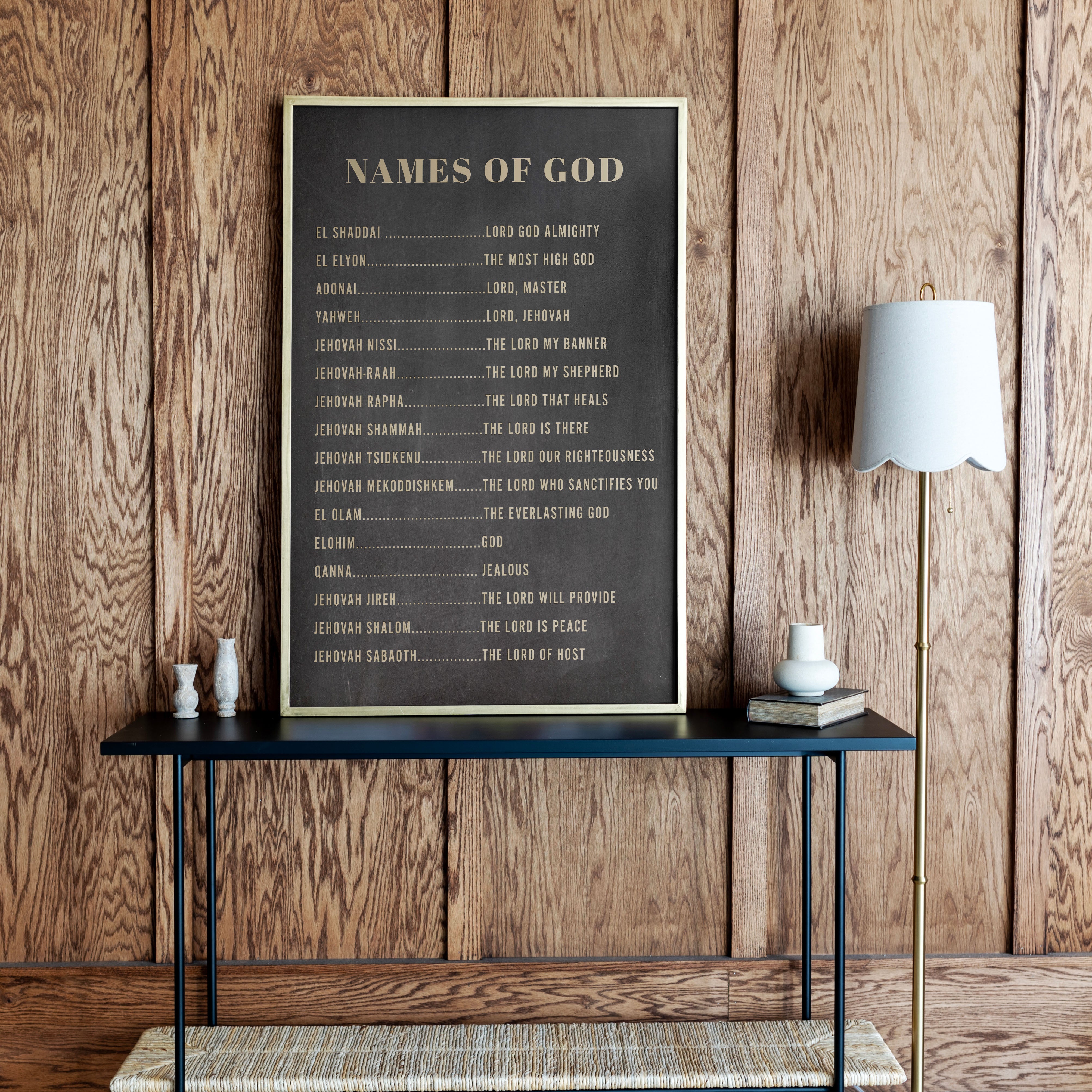 "Names Of God" Framed Canvas | Vertical | 190