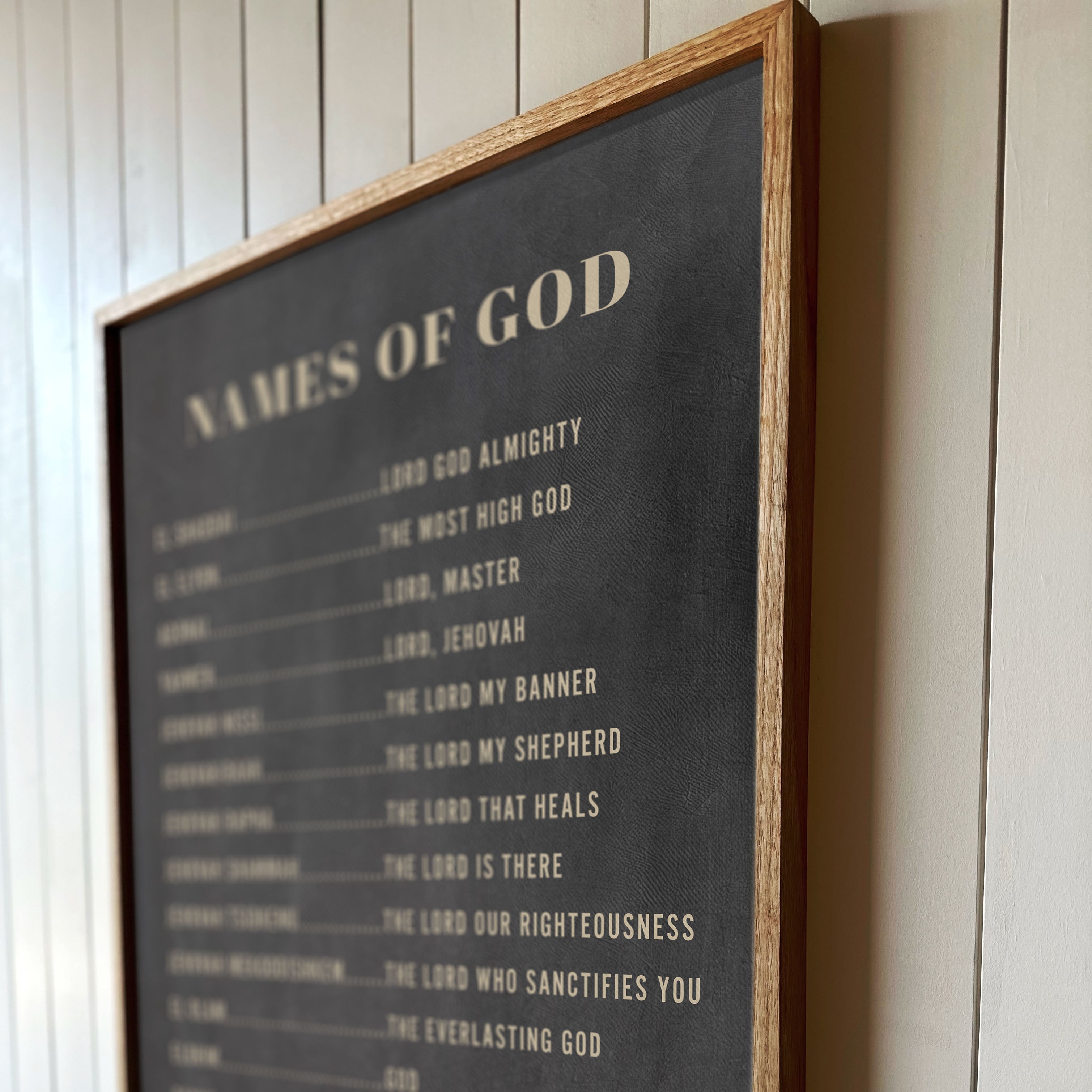 "Names Of God" Framed Canvas | Vertical | 190