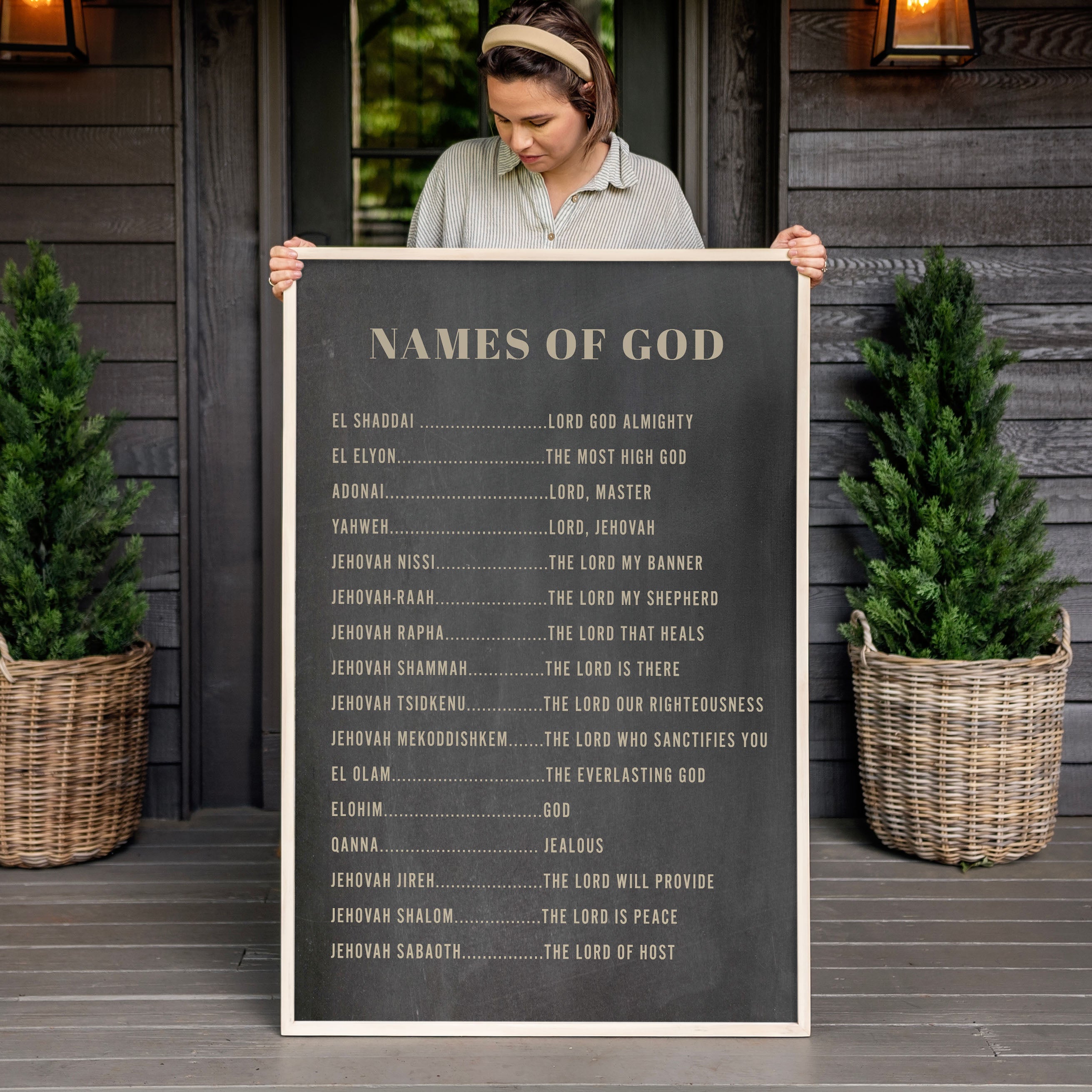 "Names Of God" Framed Canvas | Vertical | 190