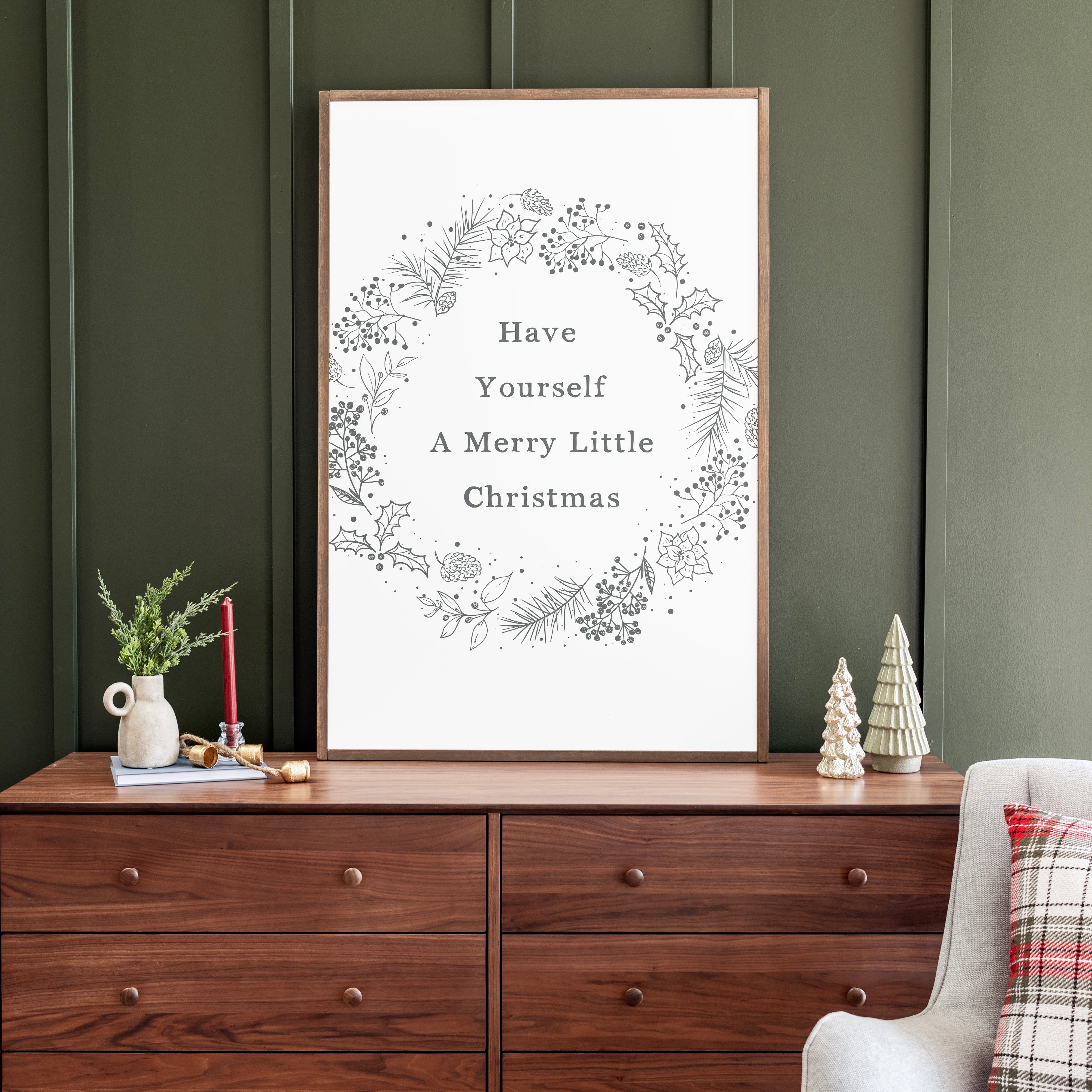 Merry Little Christmas | Framed Wooden Art | 365