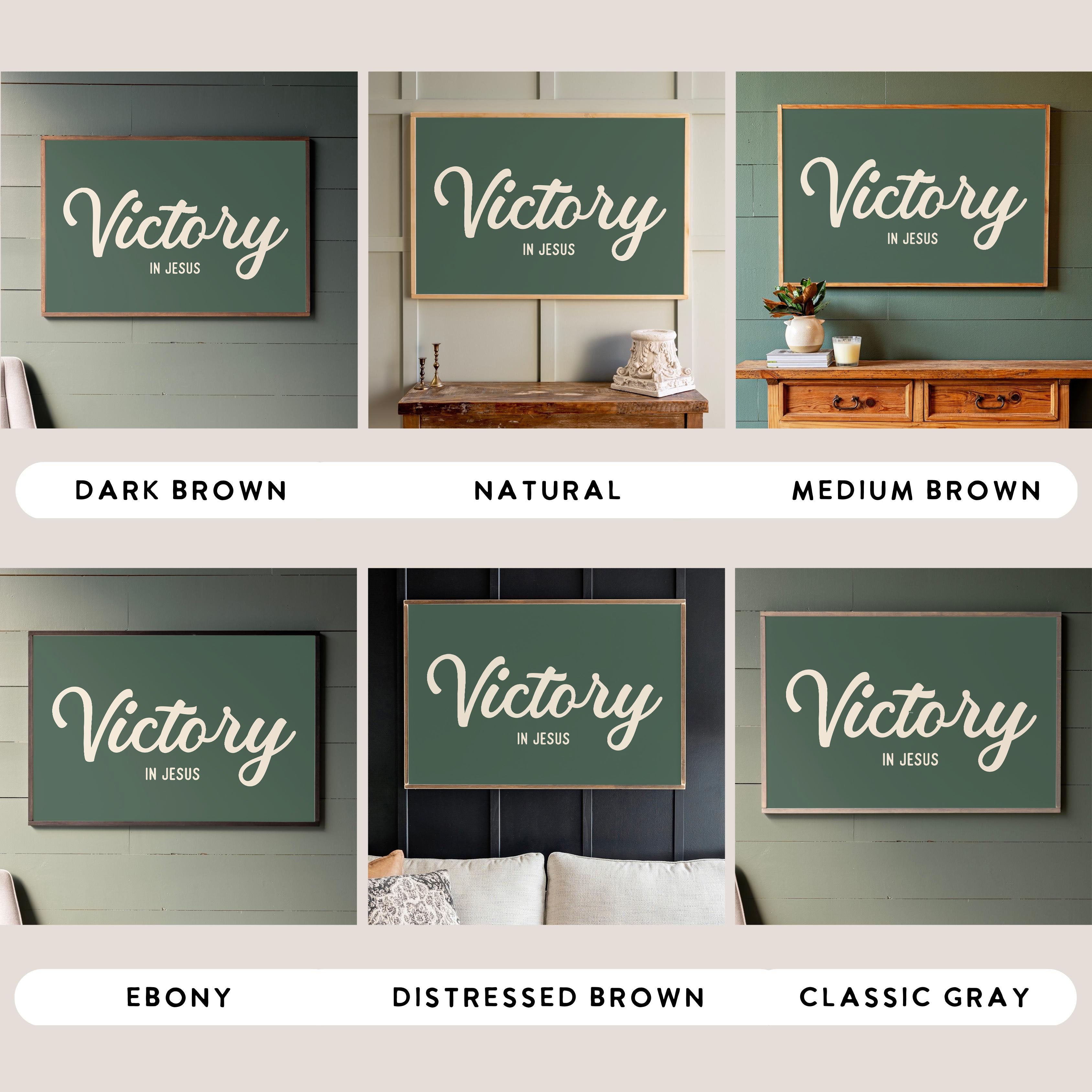 Victory In Jesus | Framed Wooden Art - Horizontal | 453