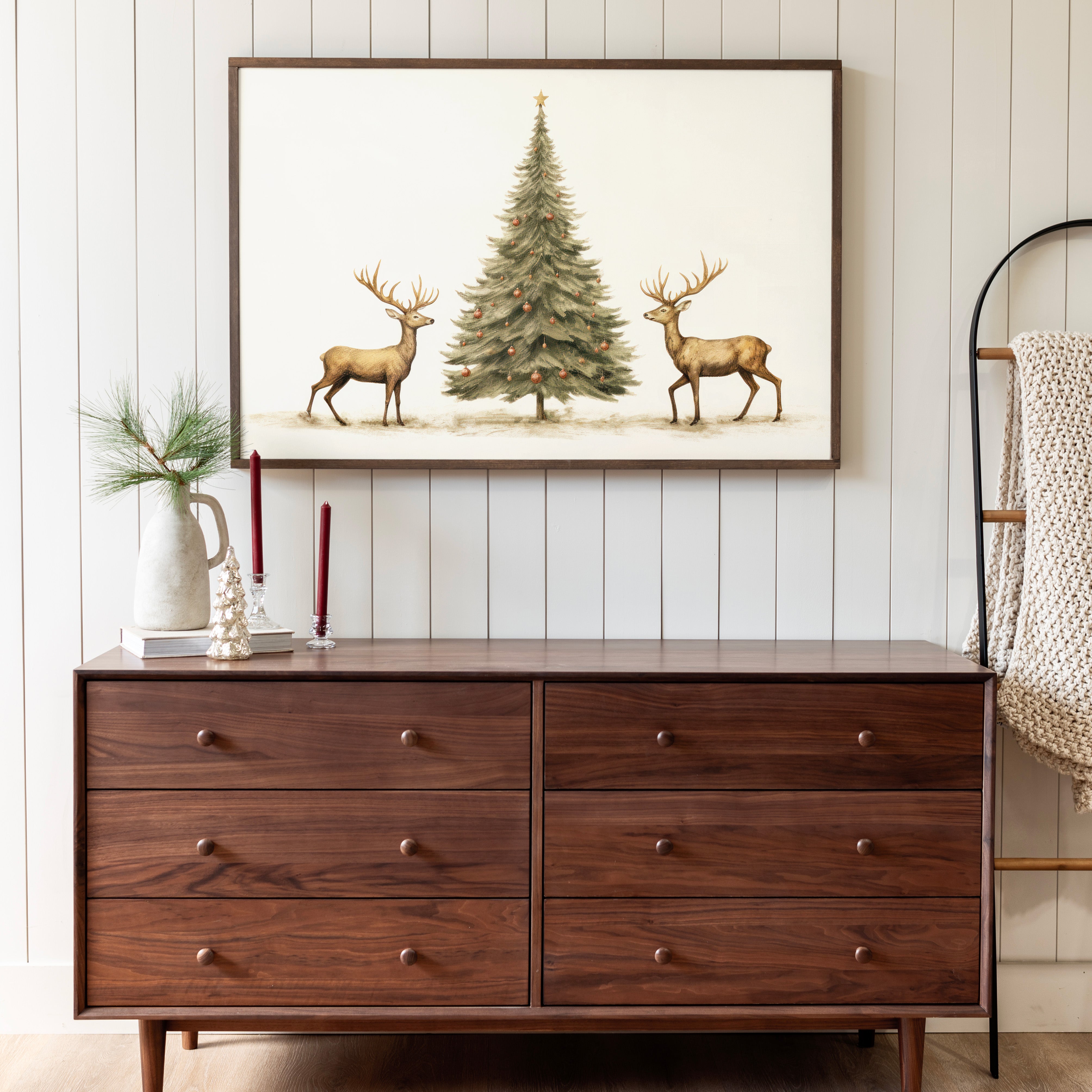 A Very Deer Christmas | Framed Wooden Art - Horizontal | 524