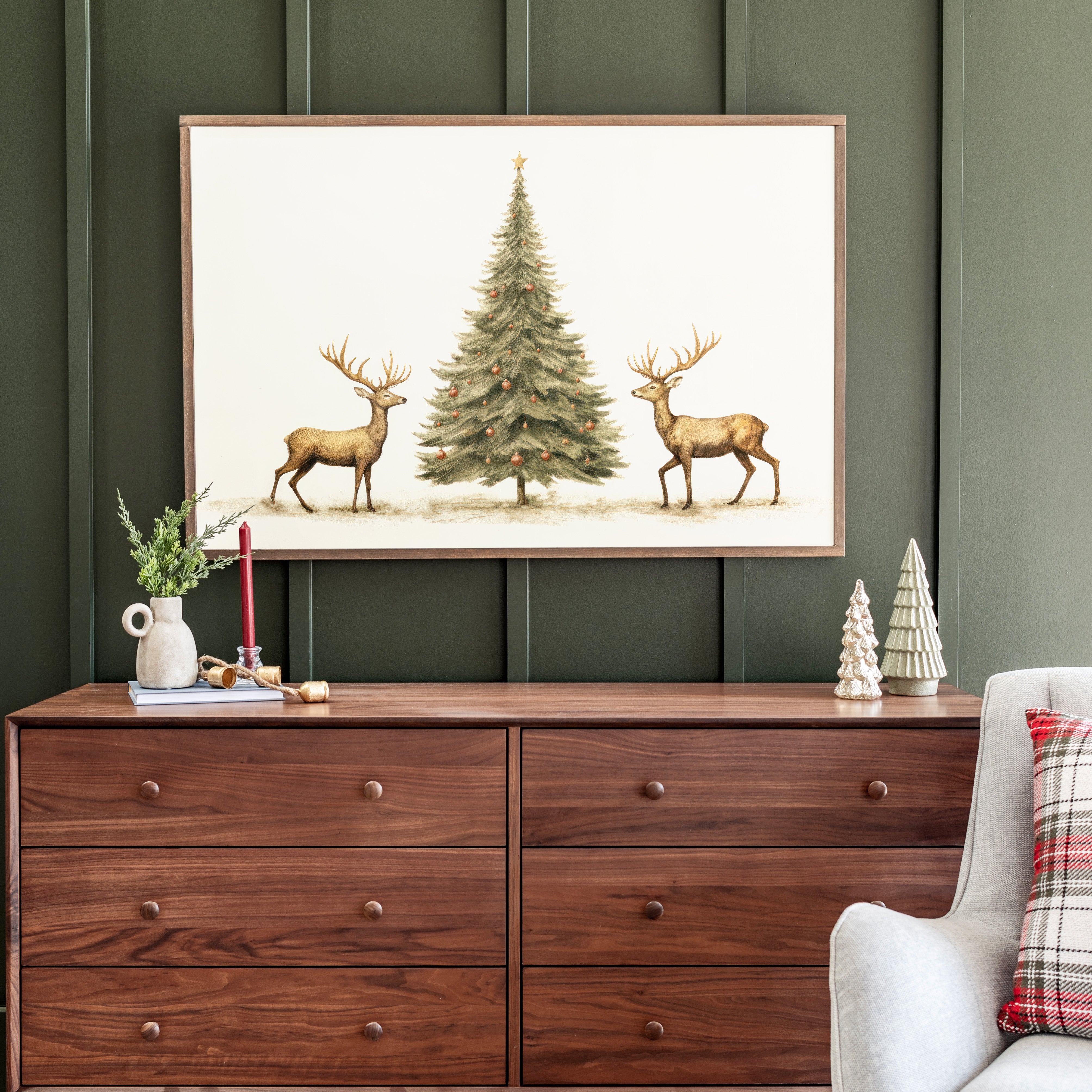 A Very Deer Christmas | Framed Wooden Art - Horizontal | 524