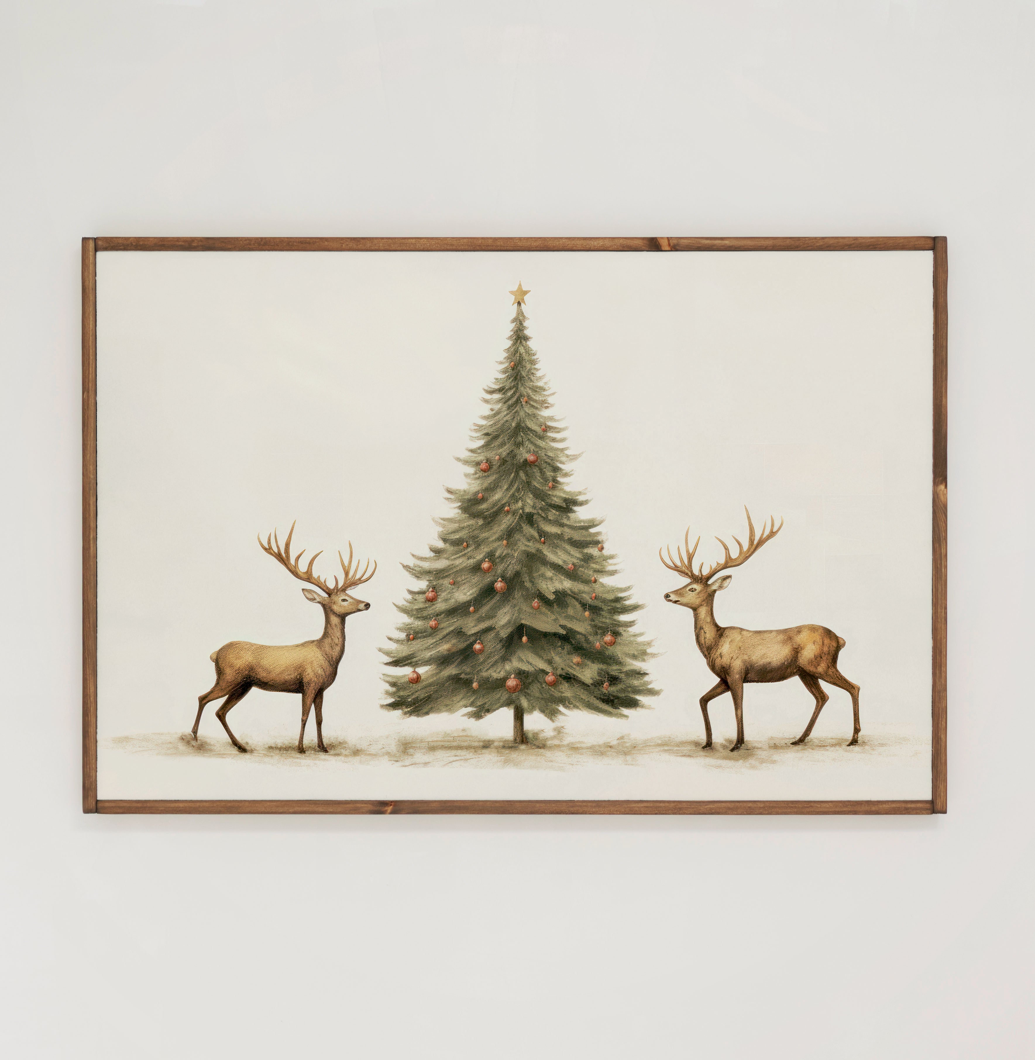 A Very Deer Christmas | Framed Wooden Art - Horizontal | 524