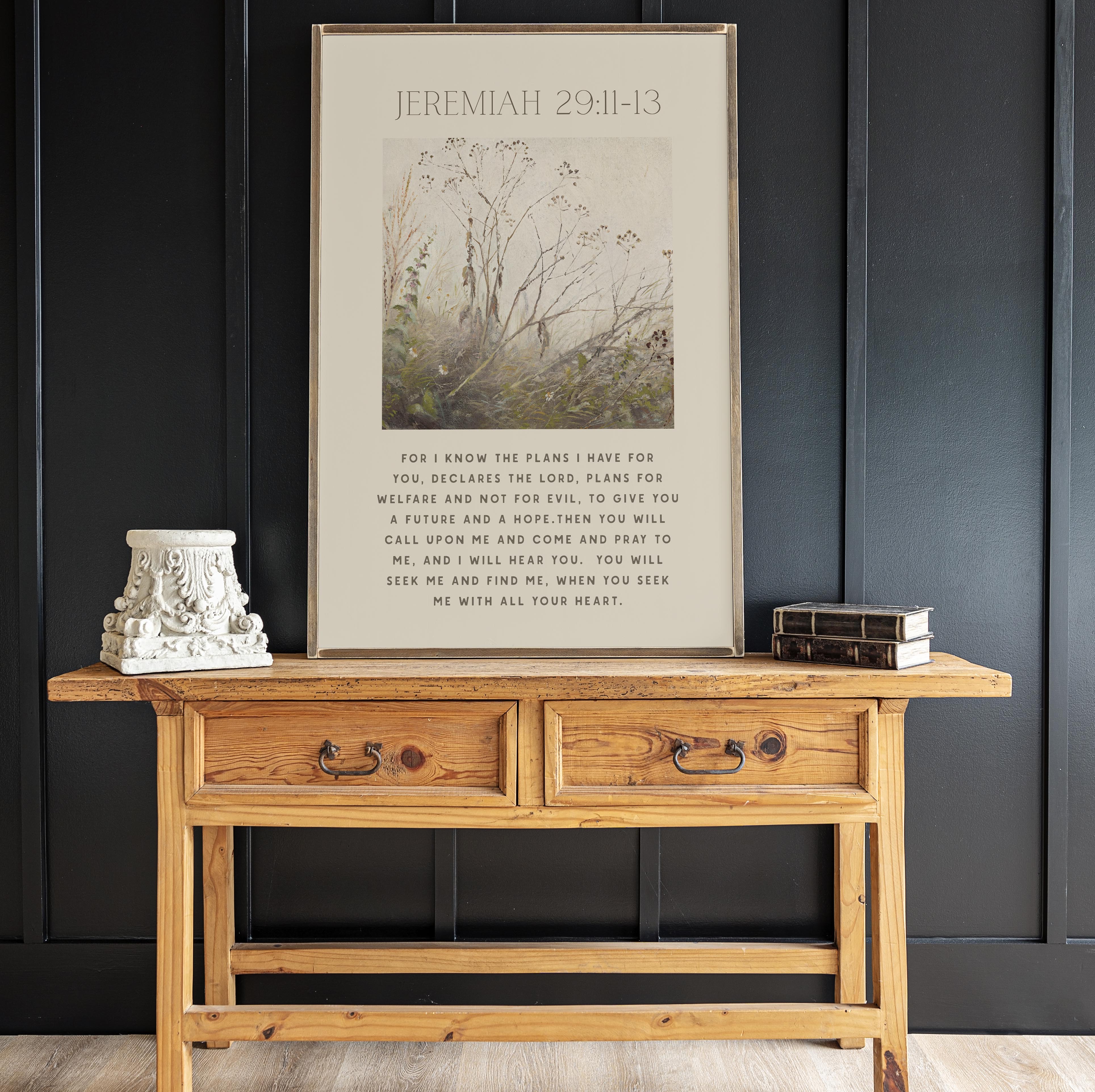 "Jeremiah 29:11" Large Framed Art | Vertical | 606