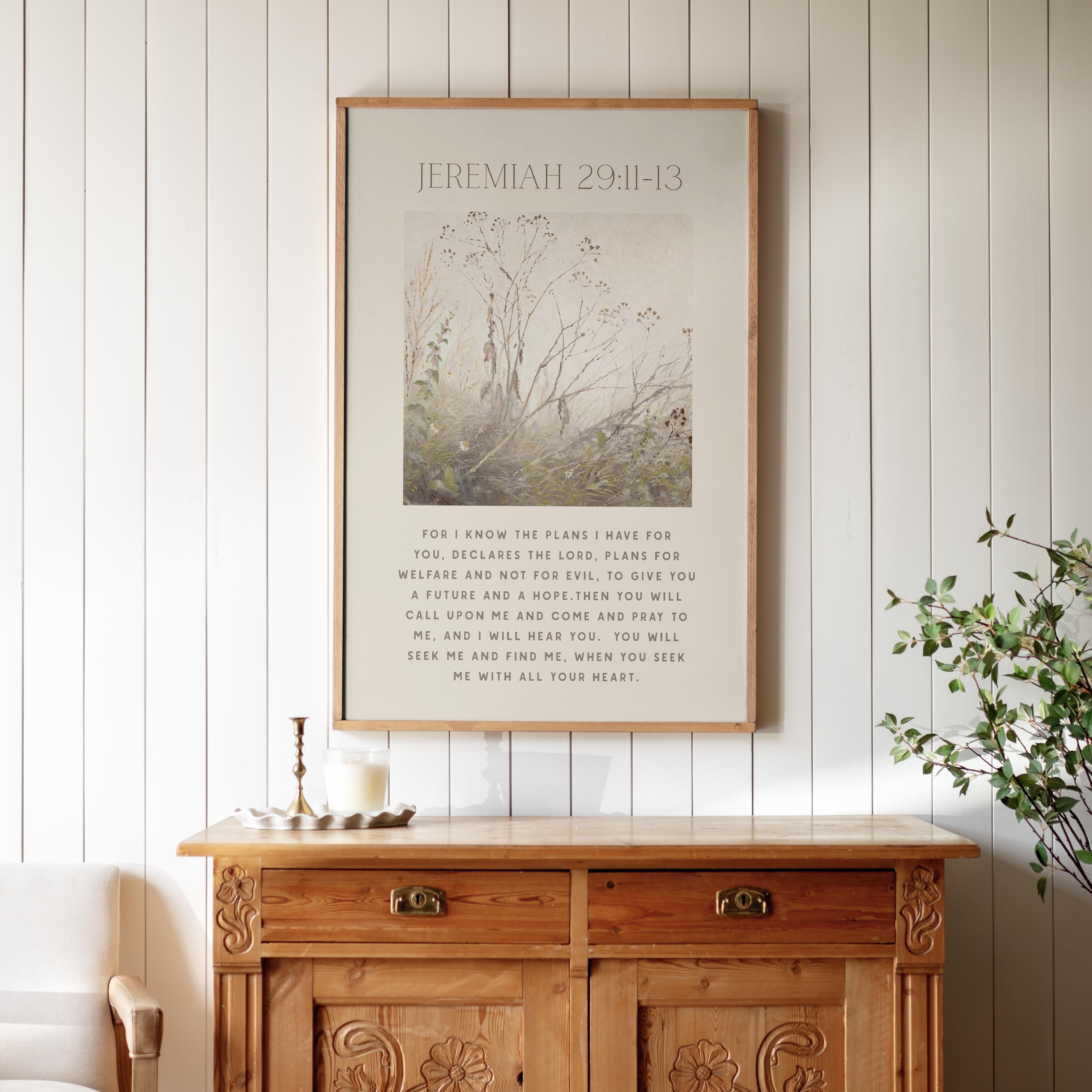 "Jeremiah 29:11" Large Framed Art | Vertical | 606