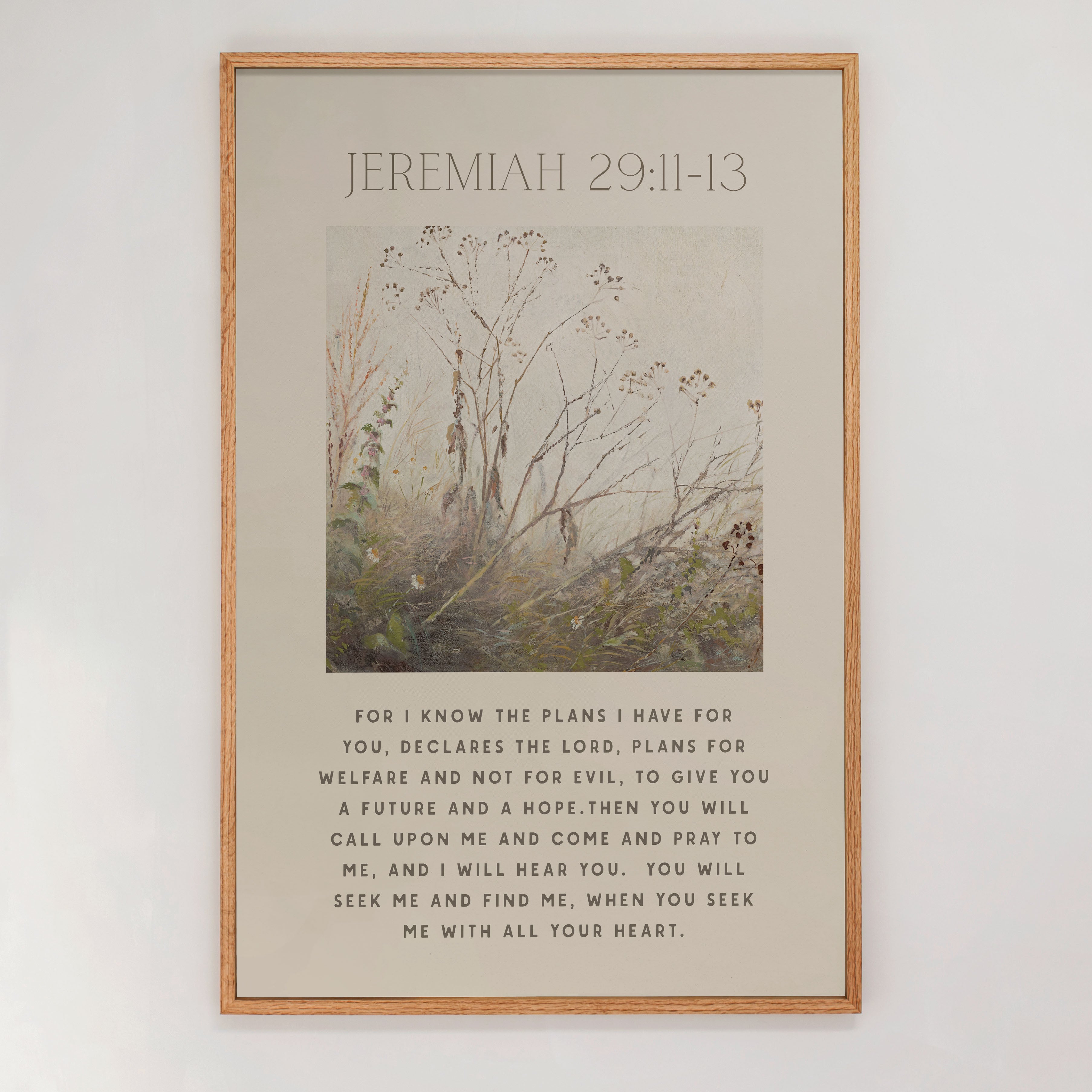 "Jeremiah 29:11" Large Framed Art | Vertical | 606