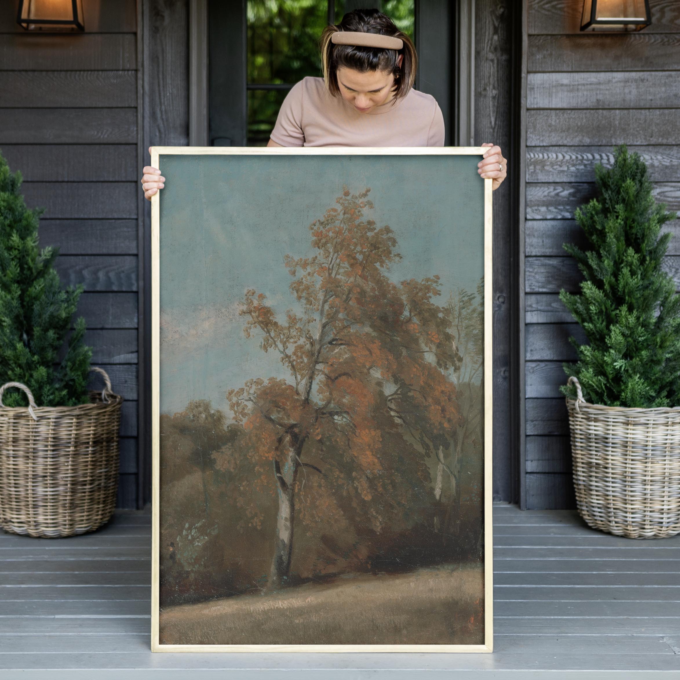 "October Tree" Framed Canvas | Vertical | 611