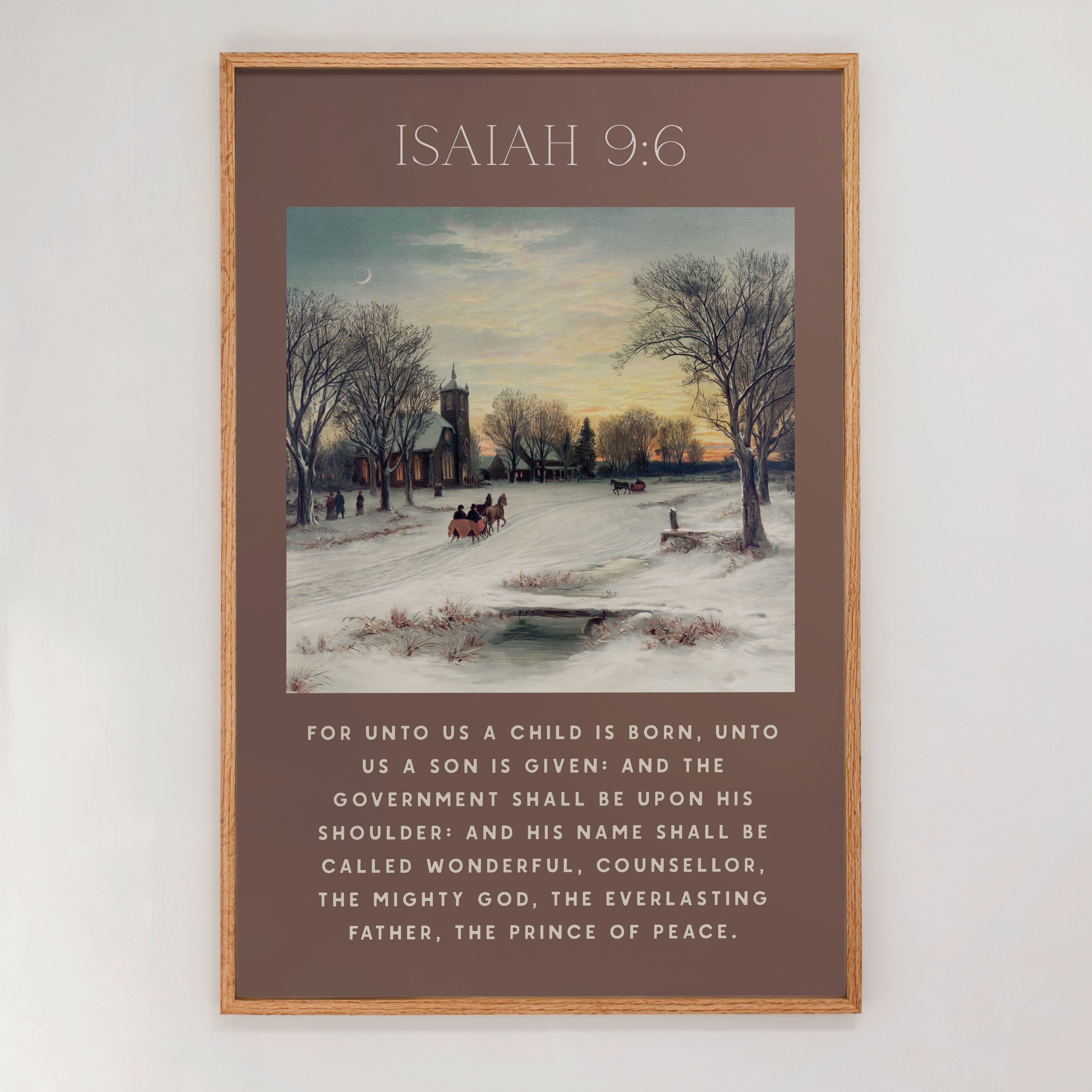"For Unto Us" Scripture Framed Canvas | Vertical | 625