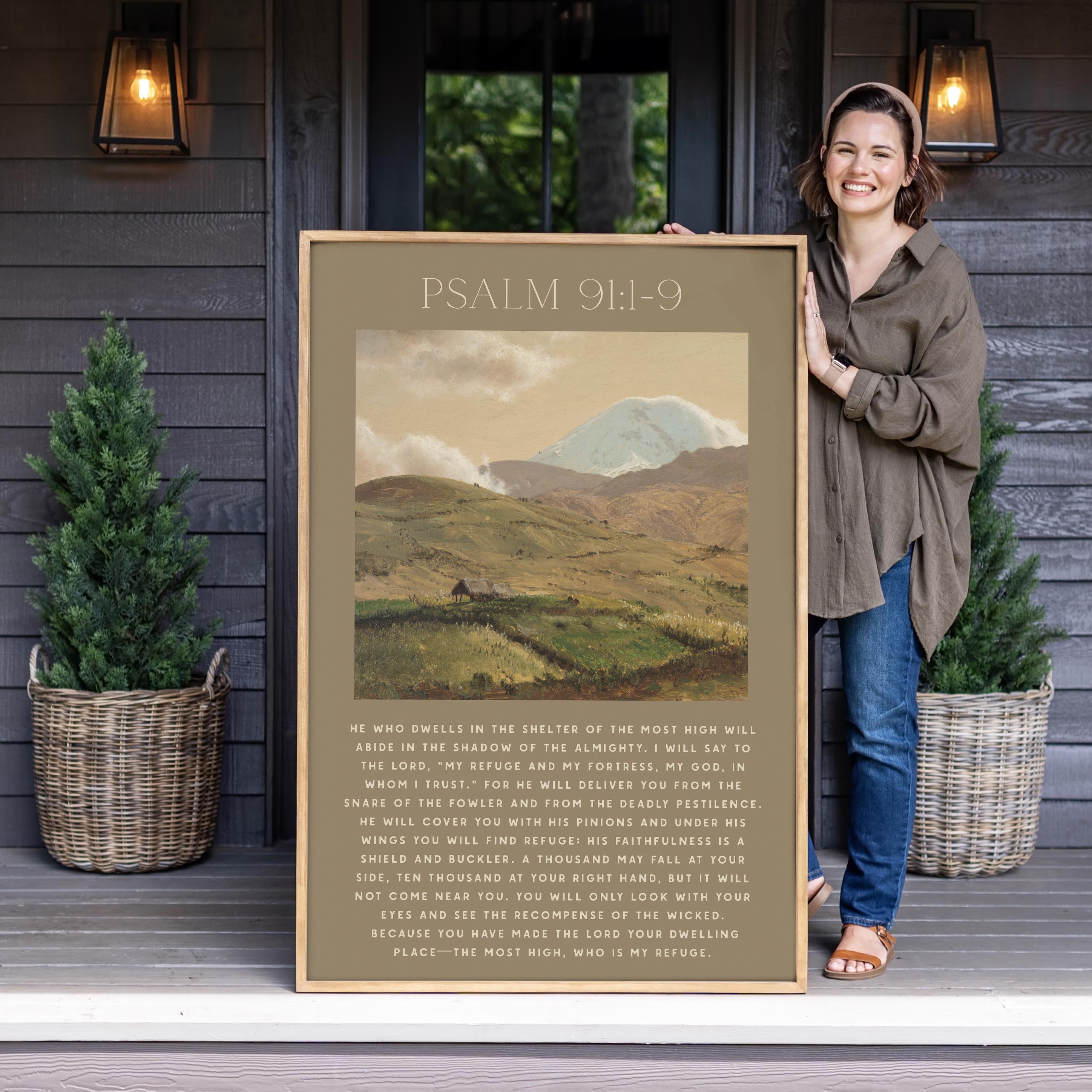 "Psalm 91 Scripture" Framed Canvas | Vertical | 637