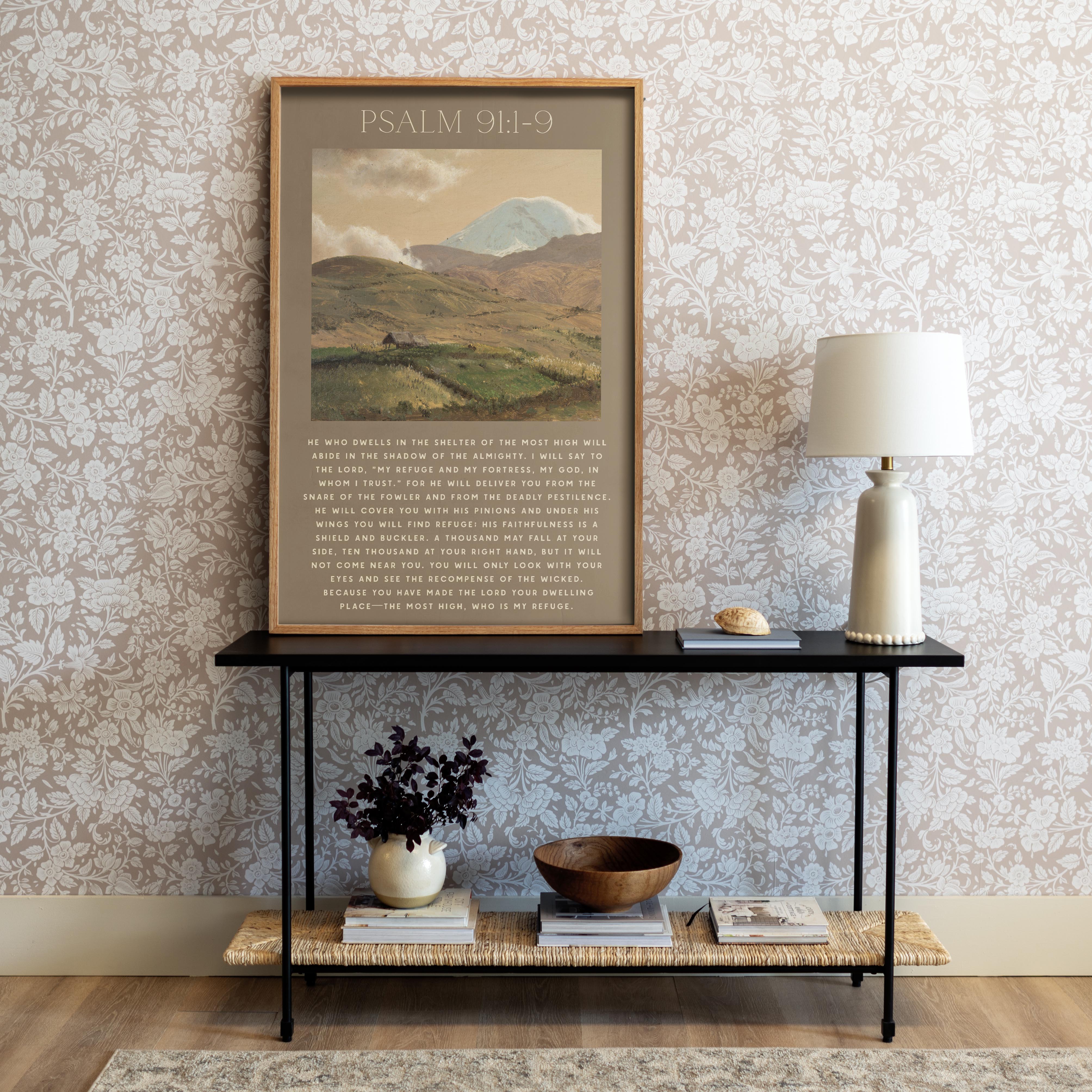 "Psalm 91 Scripture" Framed Canvas | Vertical | 637