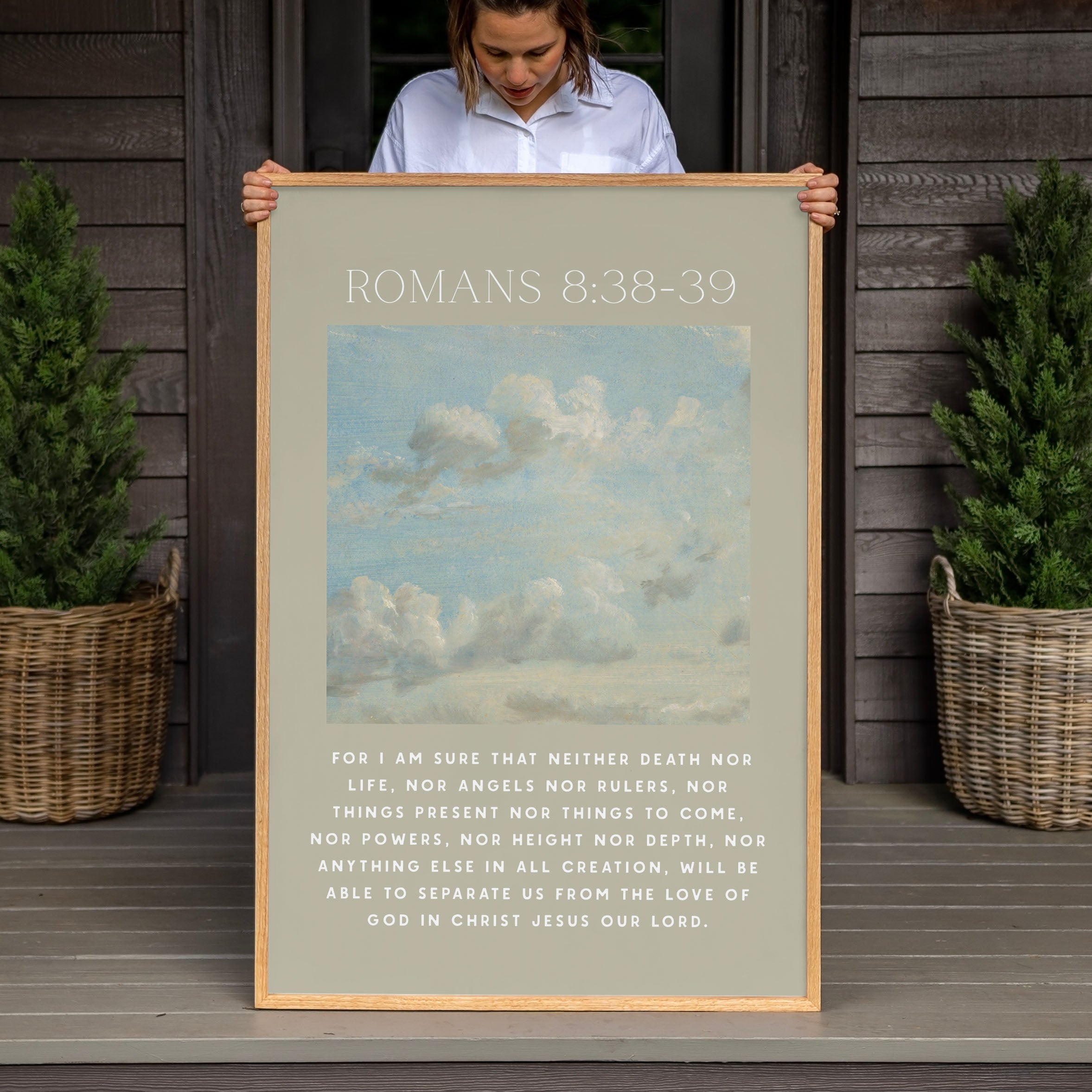 "Romans 8:38-39" Framed Canvas | Vertical | 654