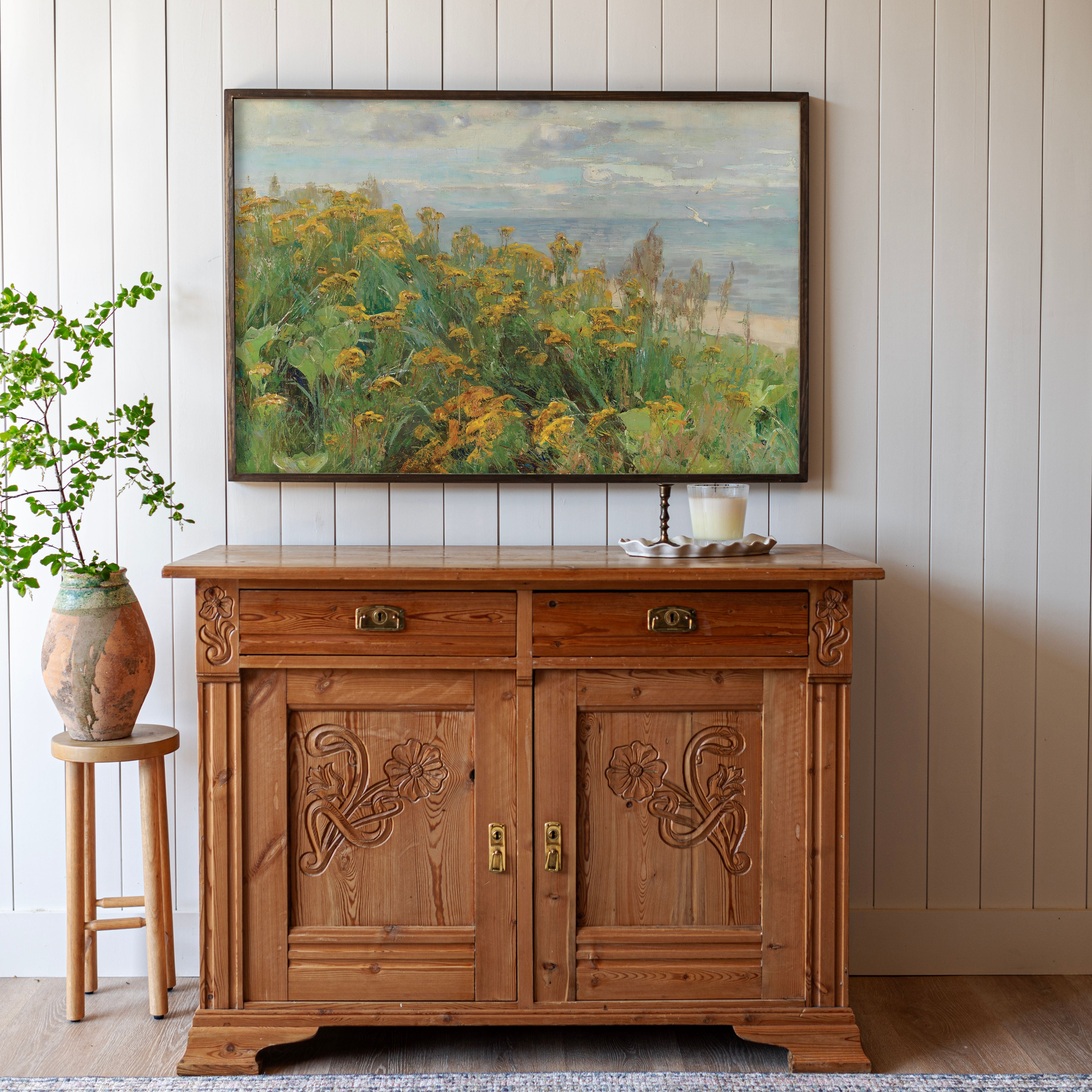 "Yellow Flowers" Framed Canvas | Horizontal | 657