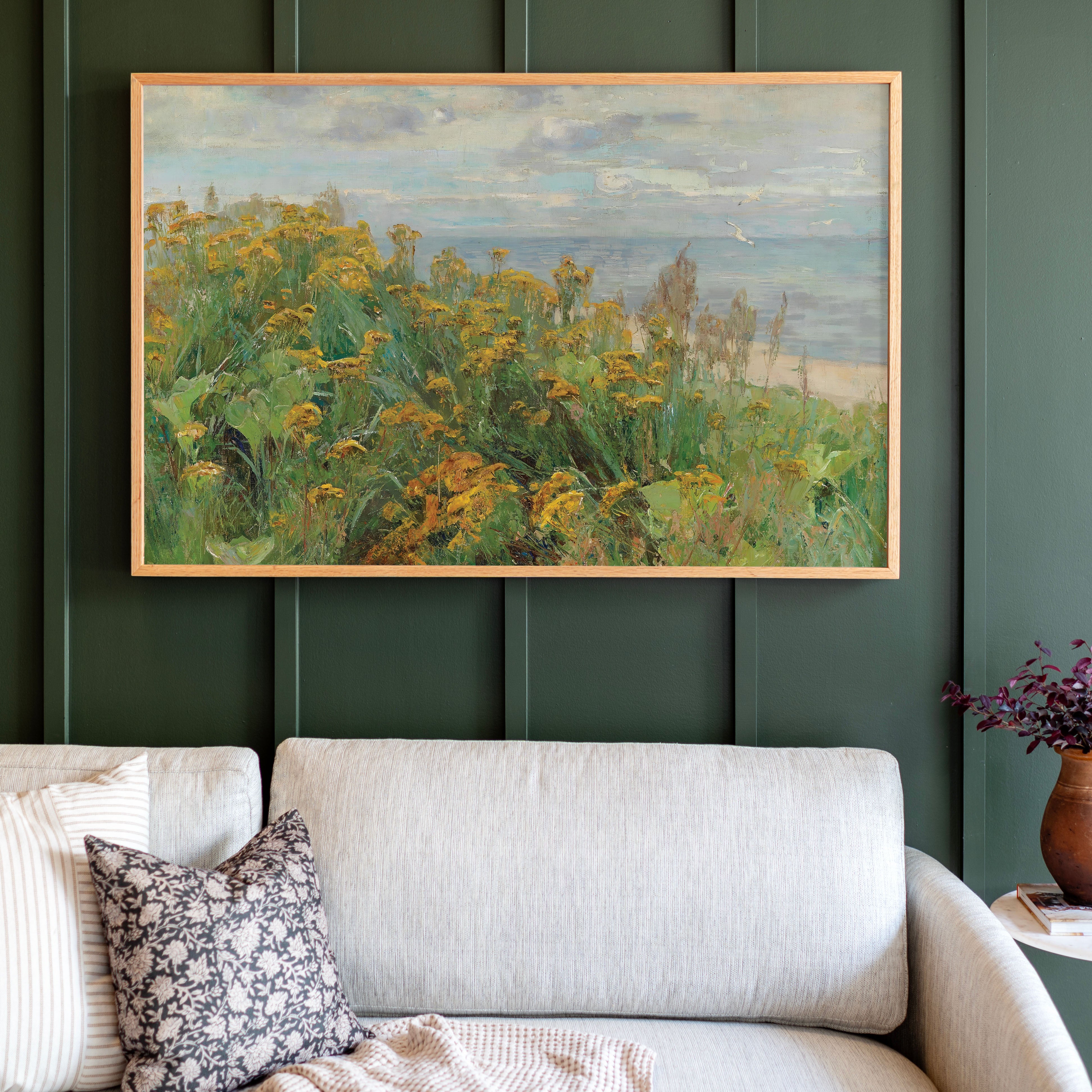 "Yellow Flowers" Framed Canvas | Horizontal | 657