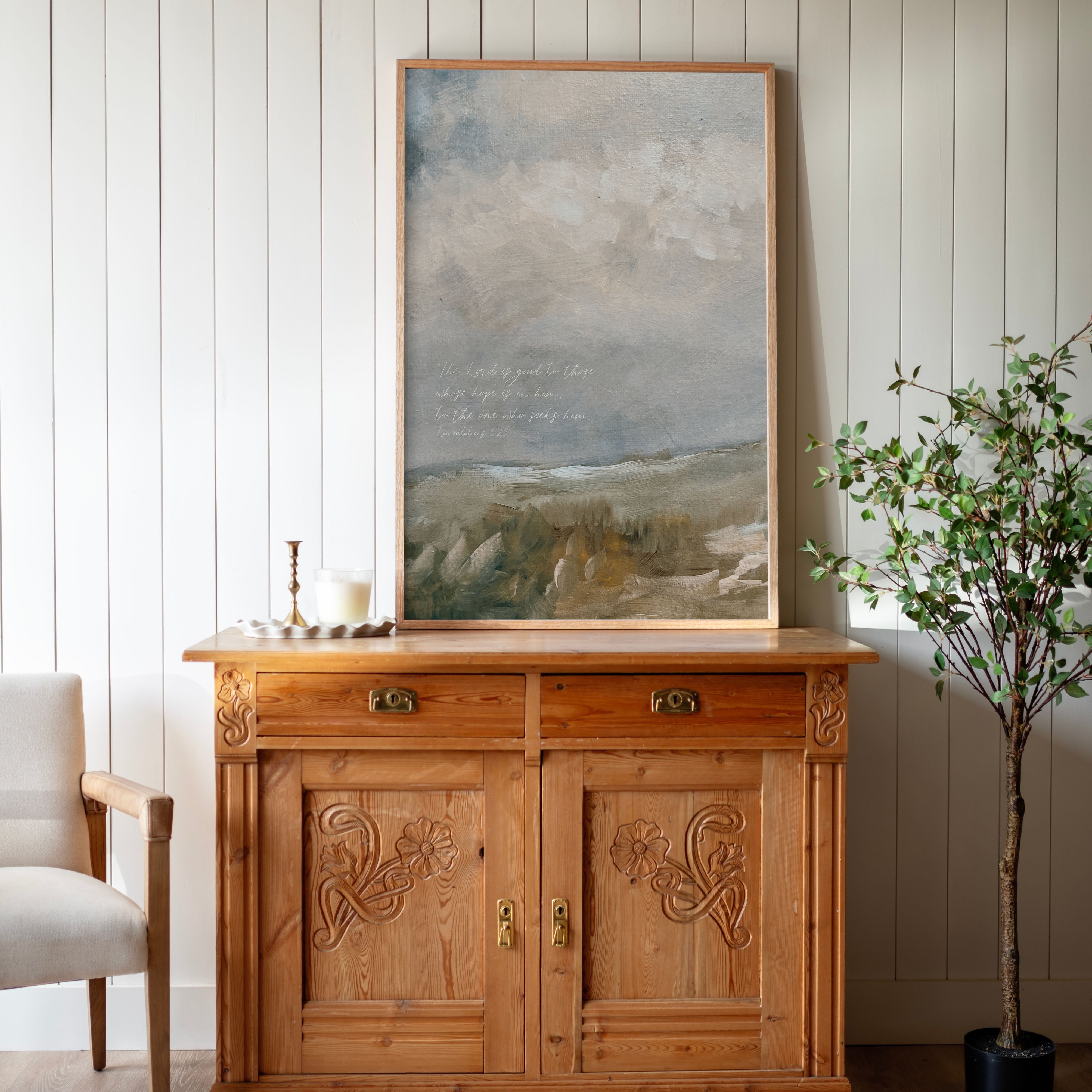 "The Lord Is Good To Those Whose Hope Is In Him" Framed Canvas | Vertical | 694