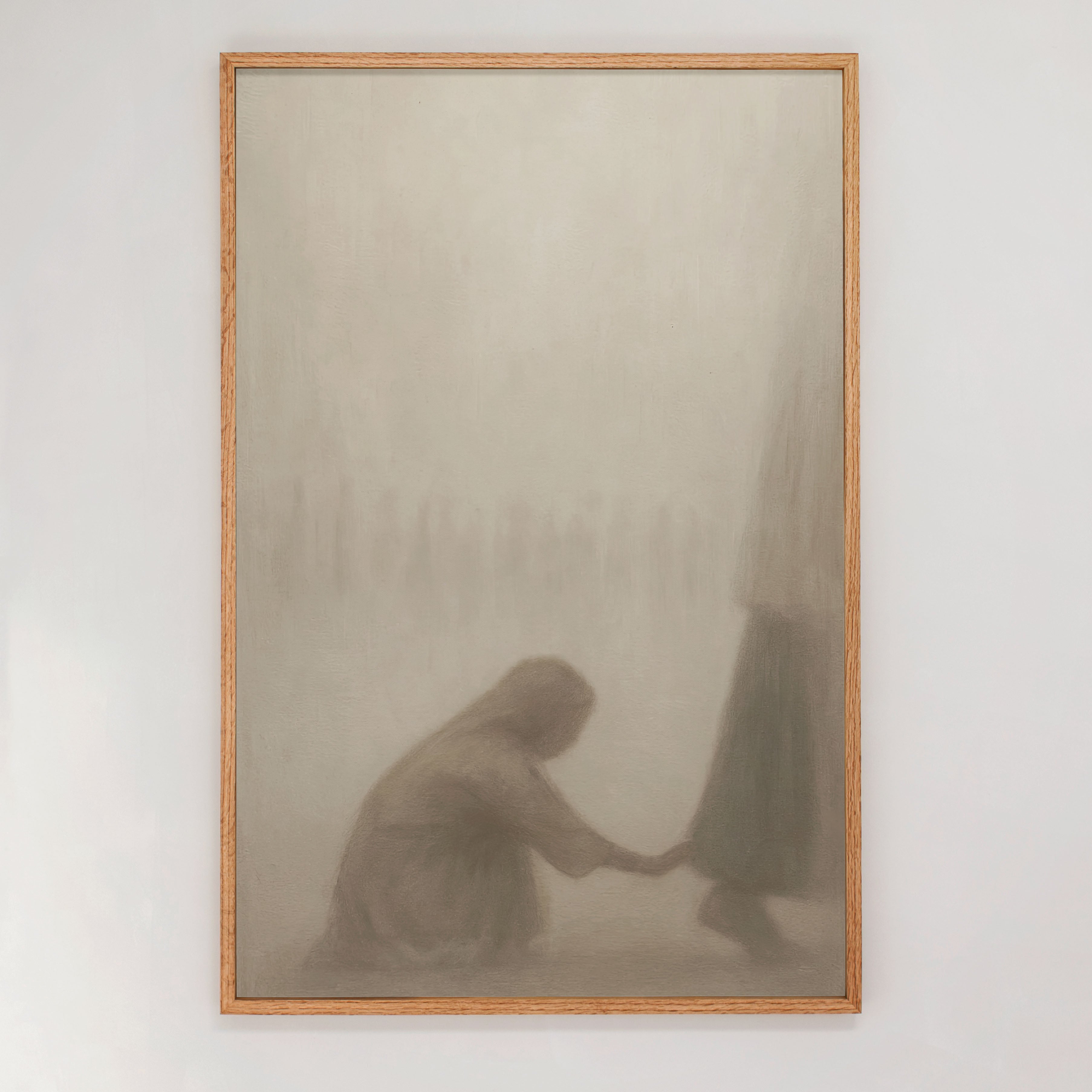 "At The Hem Of Jesus" Framed Canvas | Vertical | 695