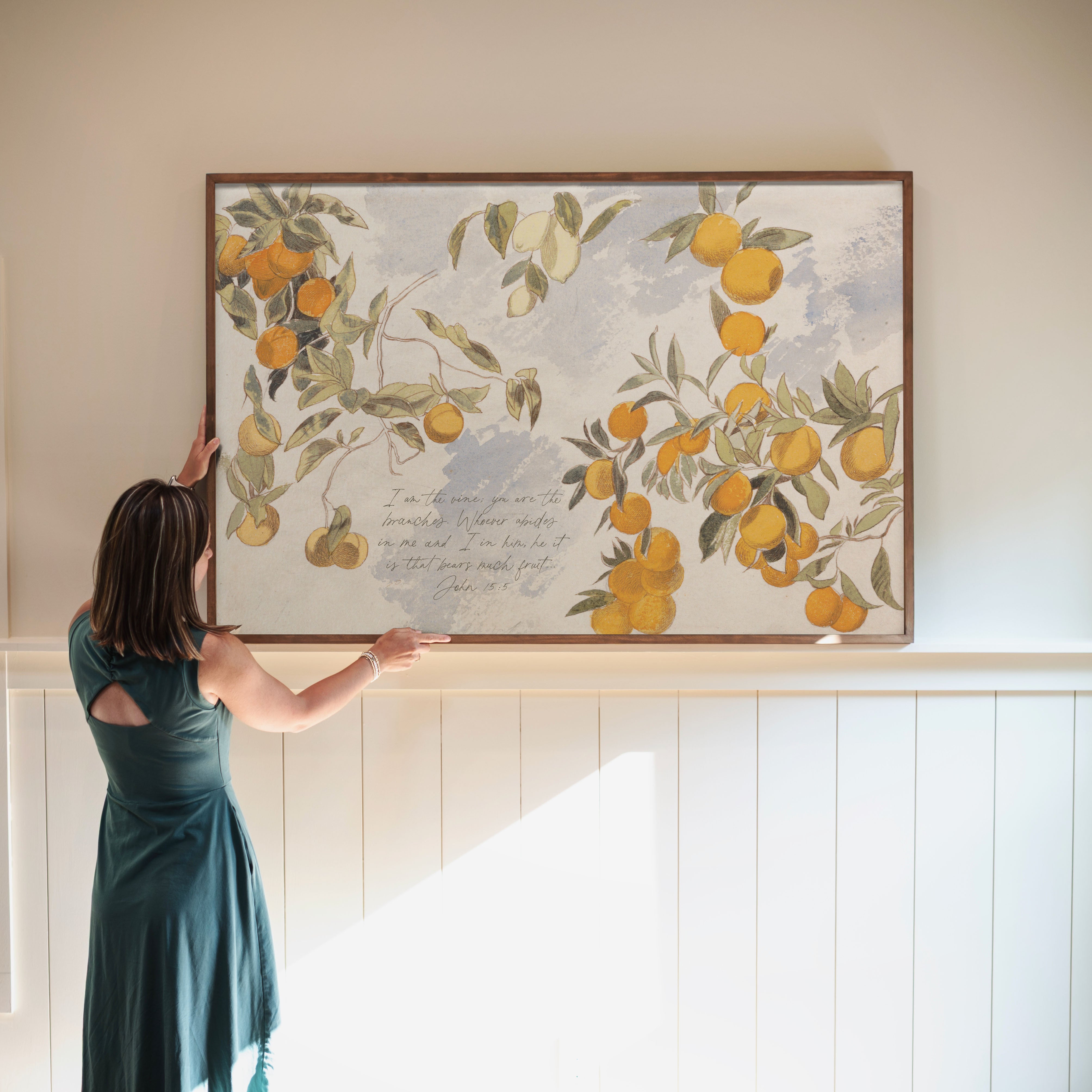 "I Am The Vine, You Are The Branches" Framed Canvas | Horizontal | 696