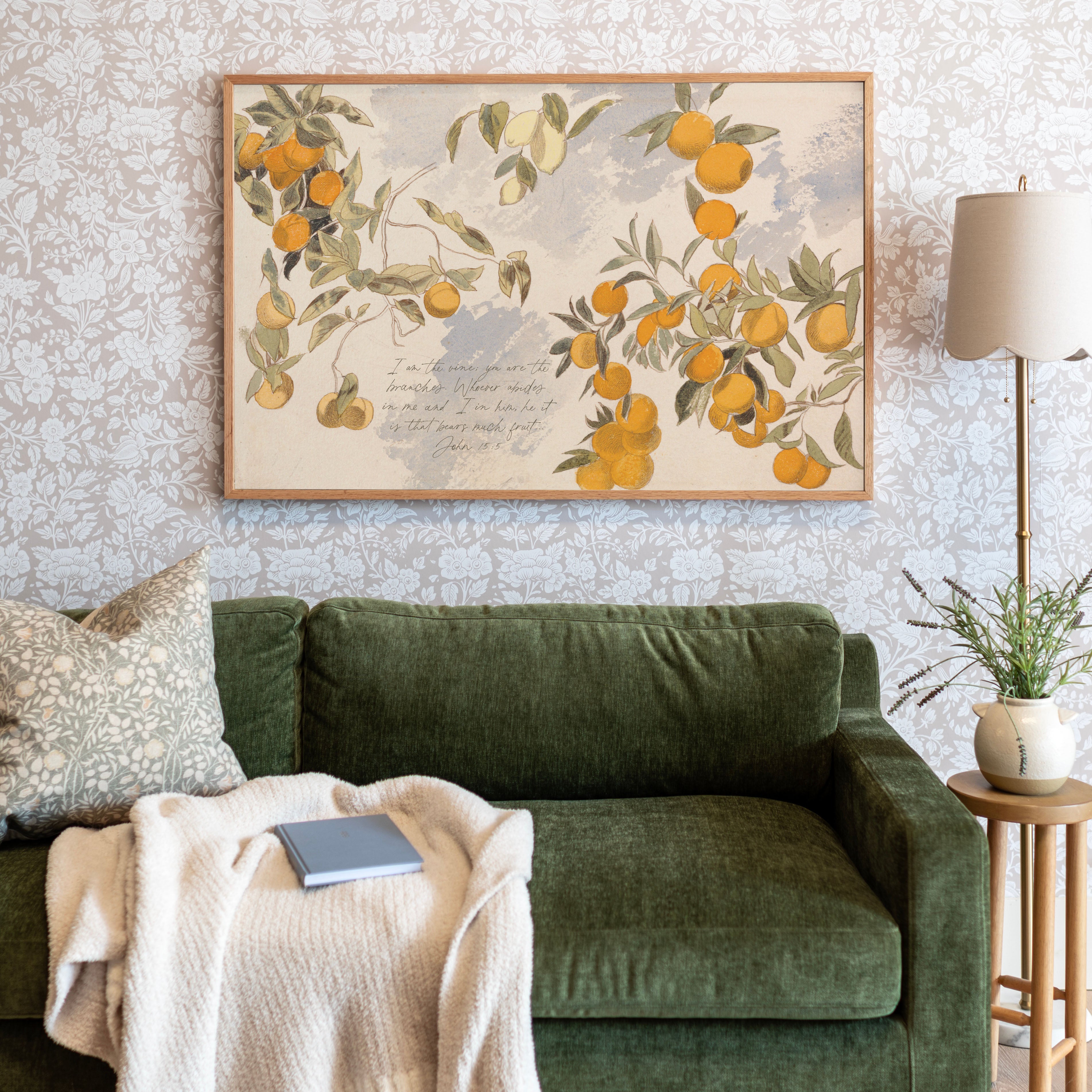 "I Am The Vine, You Are The Branches" Framed Canvas | Horizontal | 696