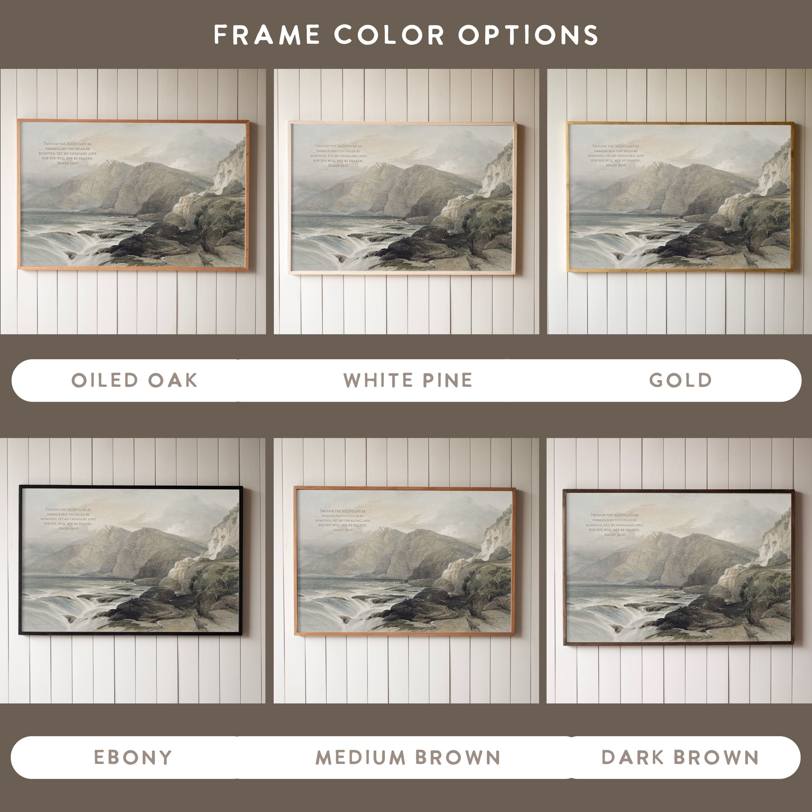 "Though The Mountains Be Shaken" Framed Canvas | Horizontal | 699