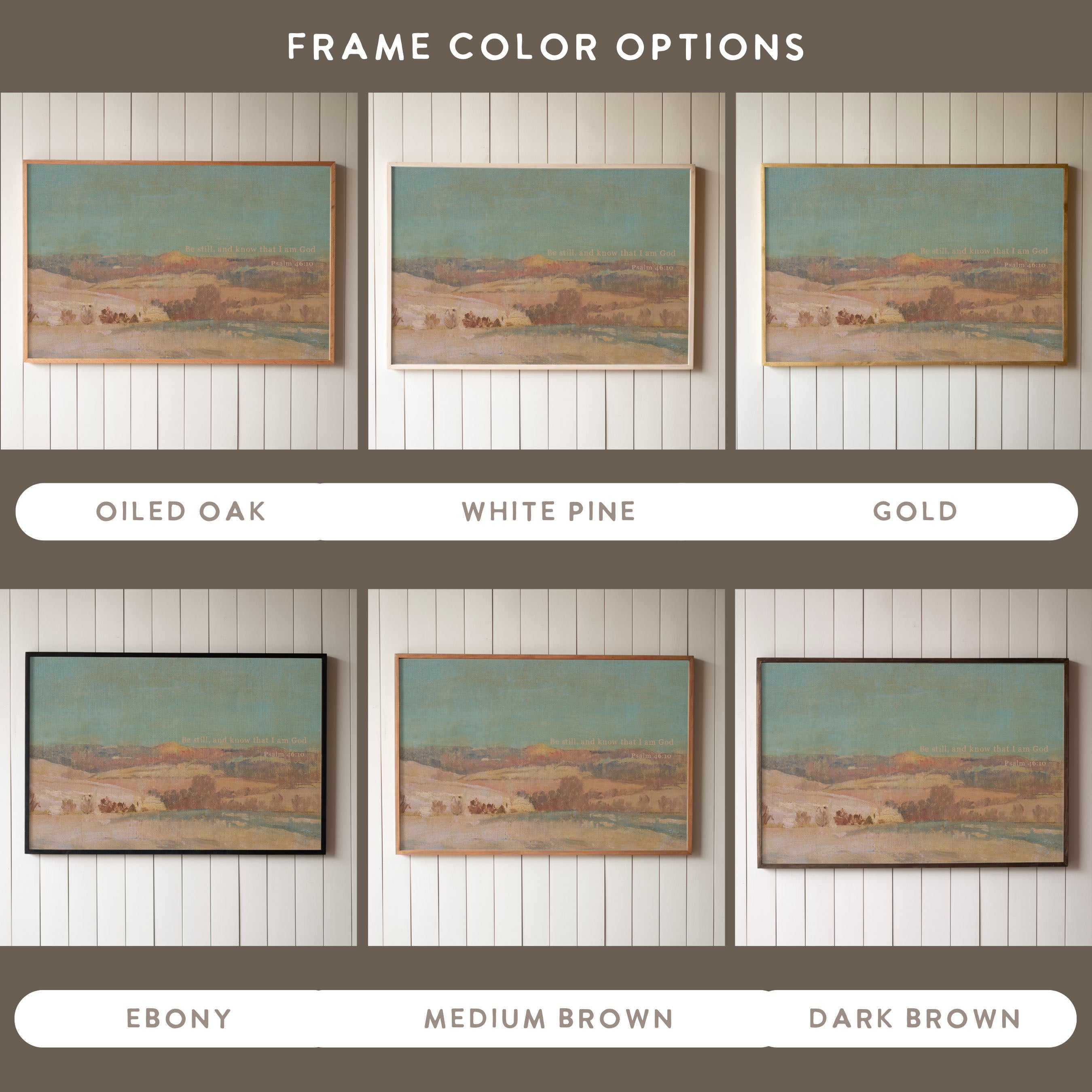 "Be Still, And Know That I Am God" Framed Canvas | Horizontal | 701
