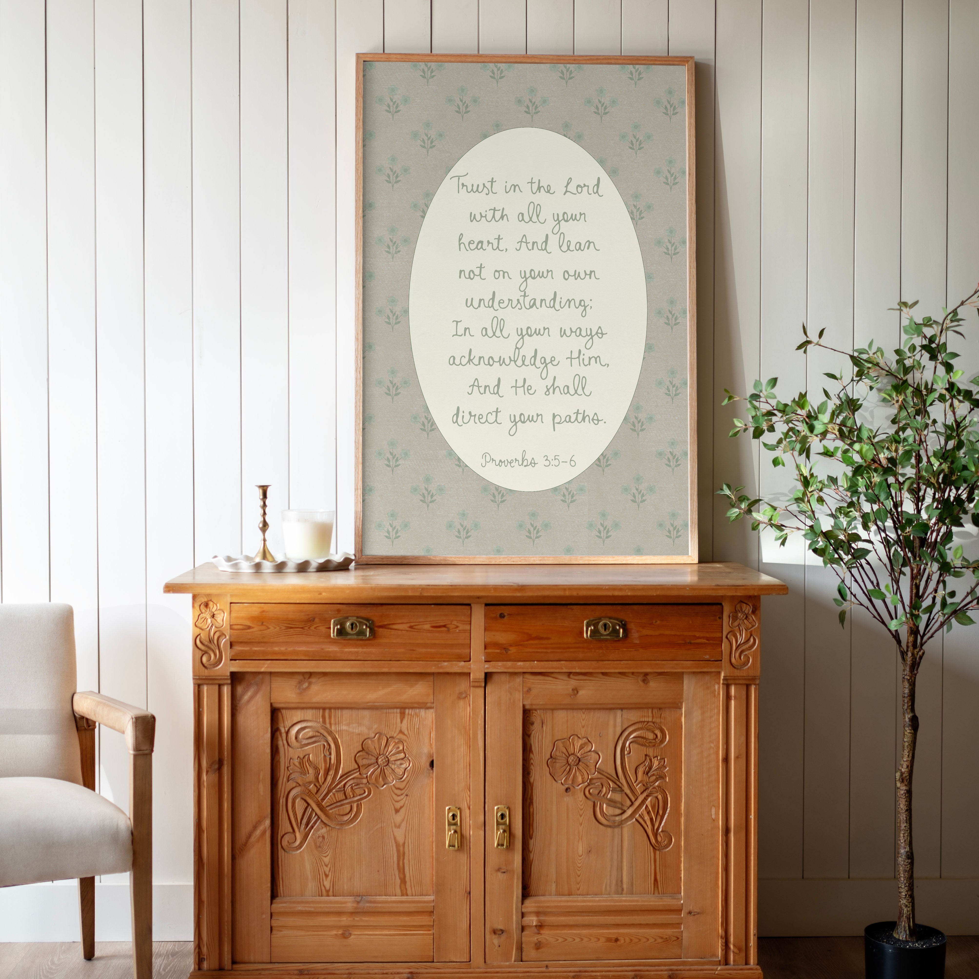 "Trust In The Lord" Framed Canvas | Vertical | 705
