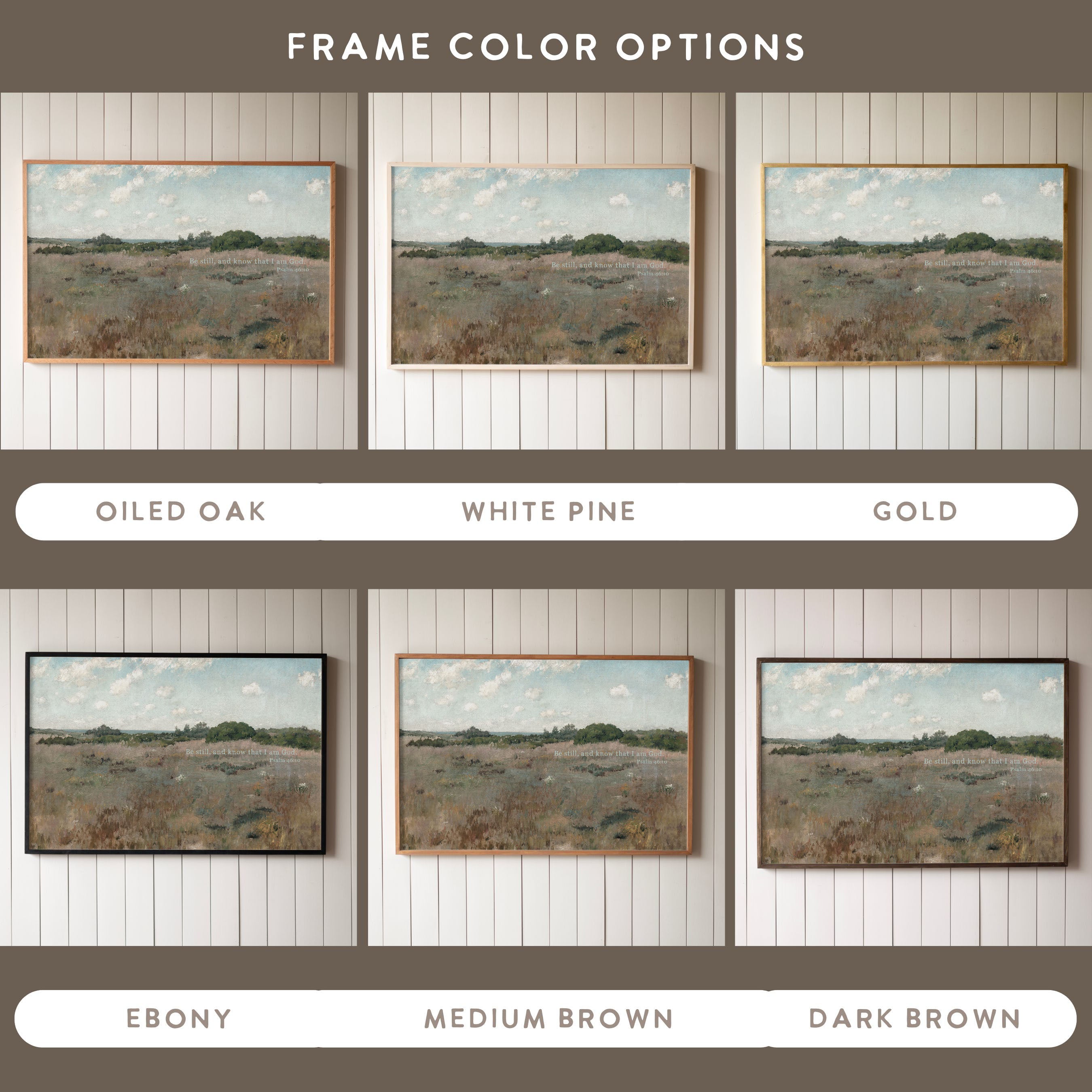 "Be Still, And Know That I Am God." Framed Canvas | Horizontal | 706