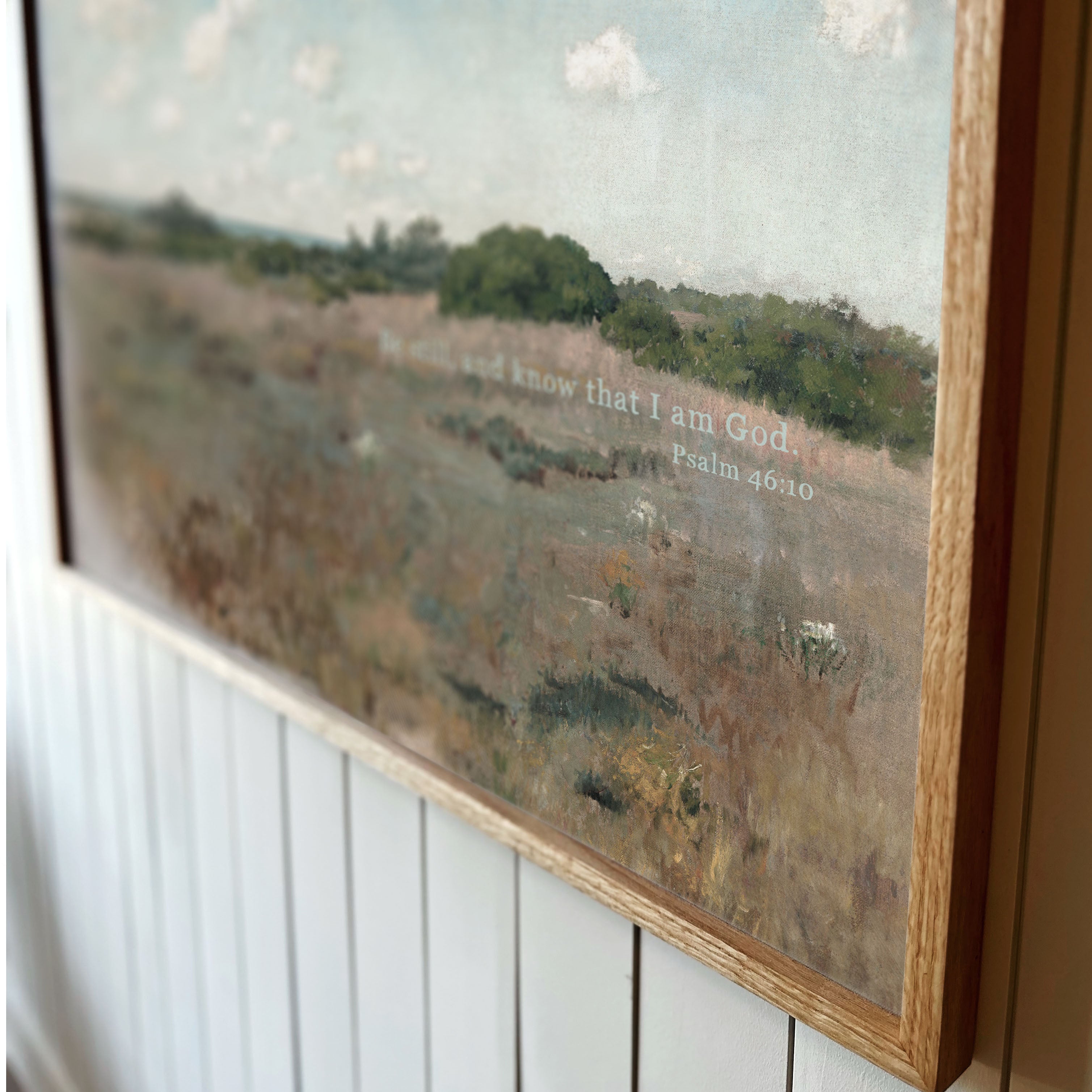 "Be Still, And Know That I Am God." Framed Canvas | Horizontal | 706