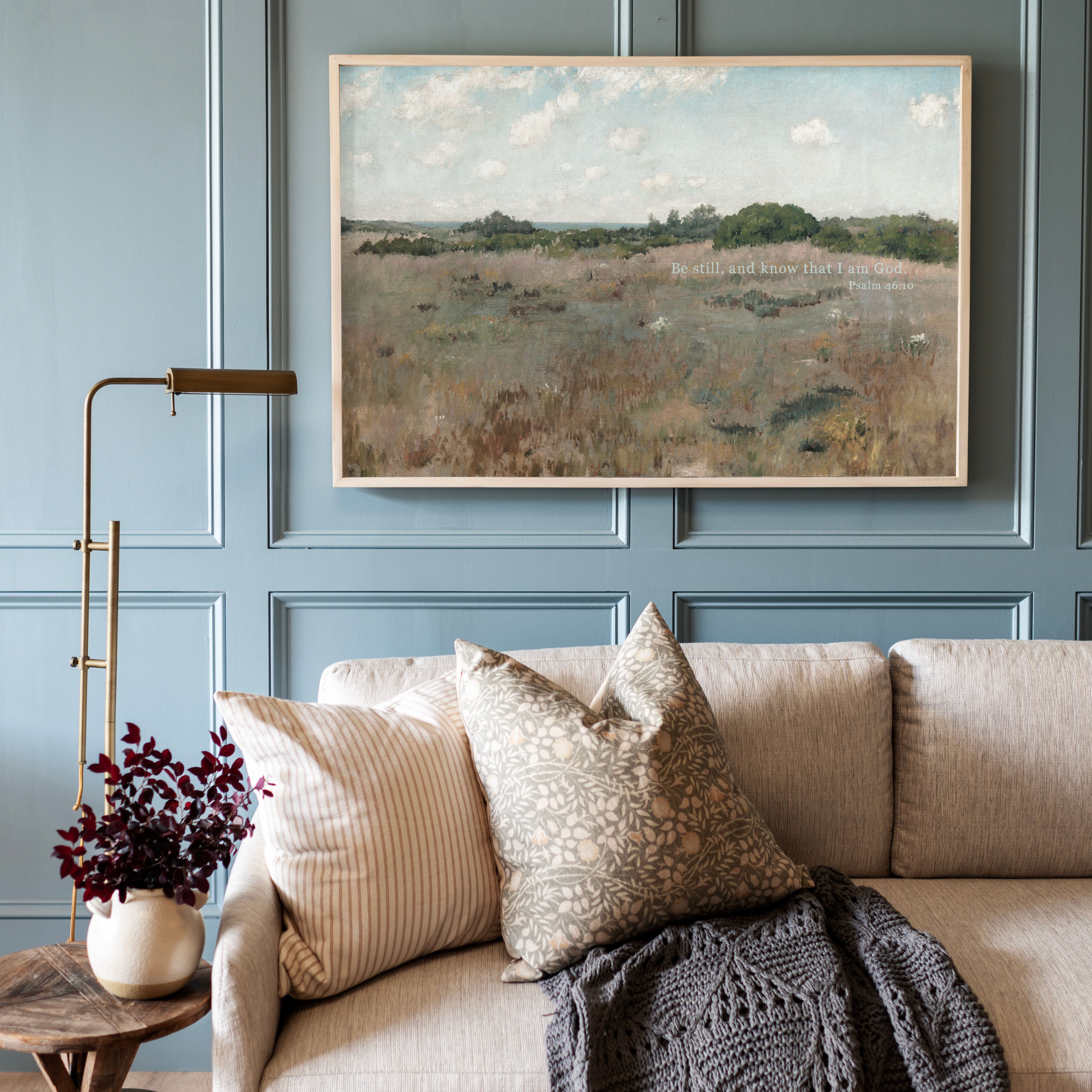 "Be Still, And Know That I Am God." Framed Canvas | Horizontal | 706