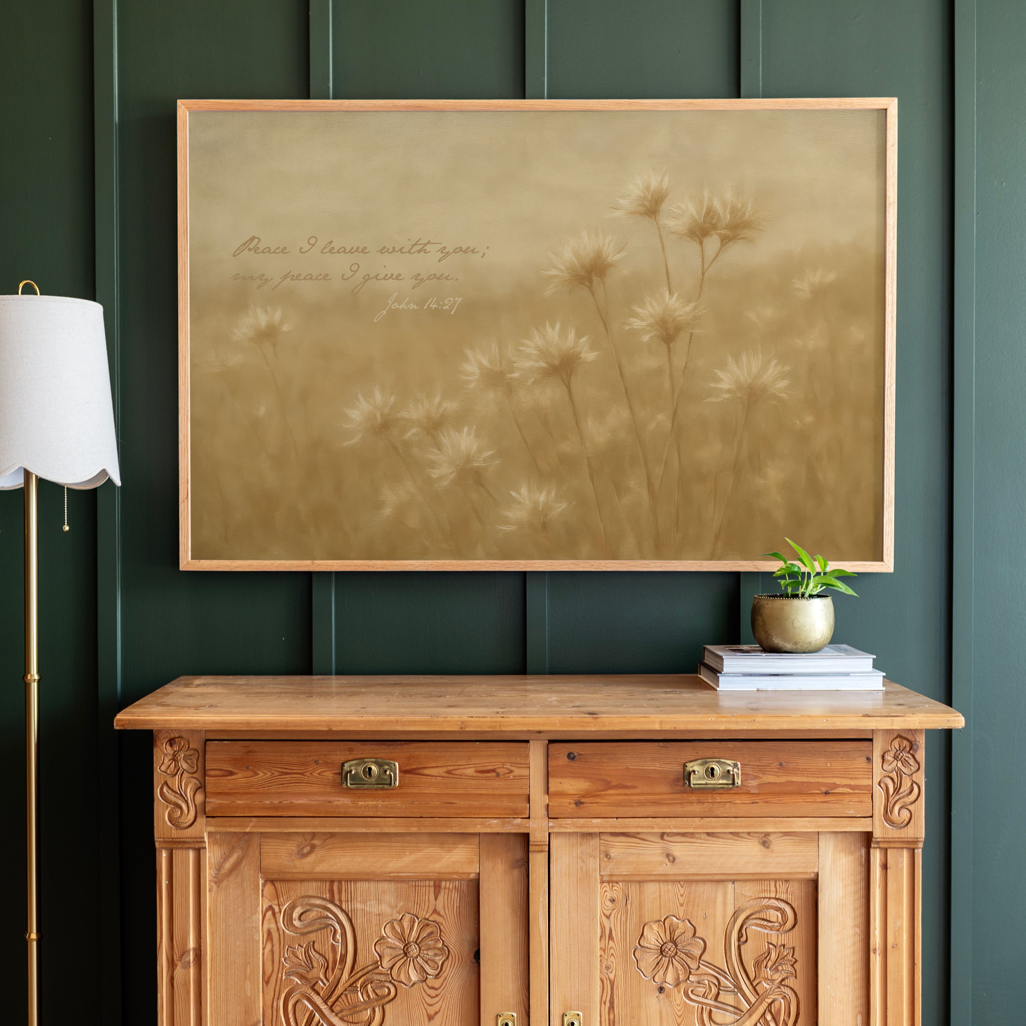 "Peace I Leave With You" Framed Canvas | Horizontal | 708