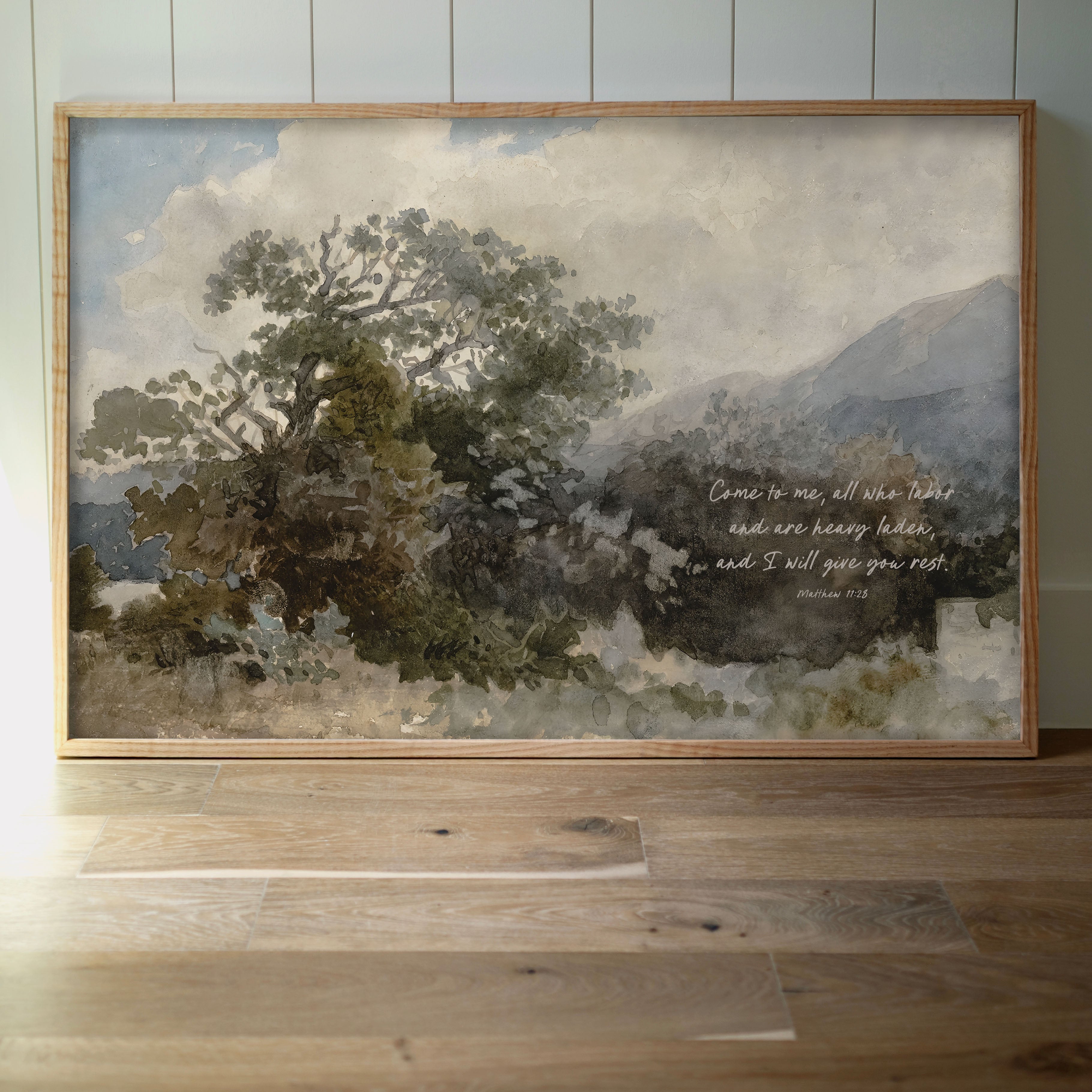 "I Will Give You Rest" Framed Canvas | Horizontal | 719