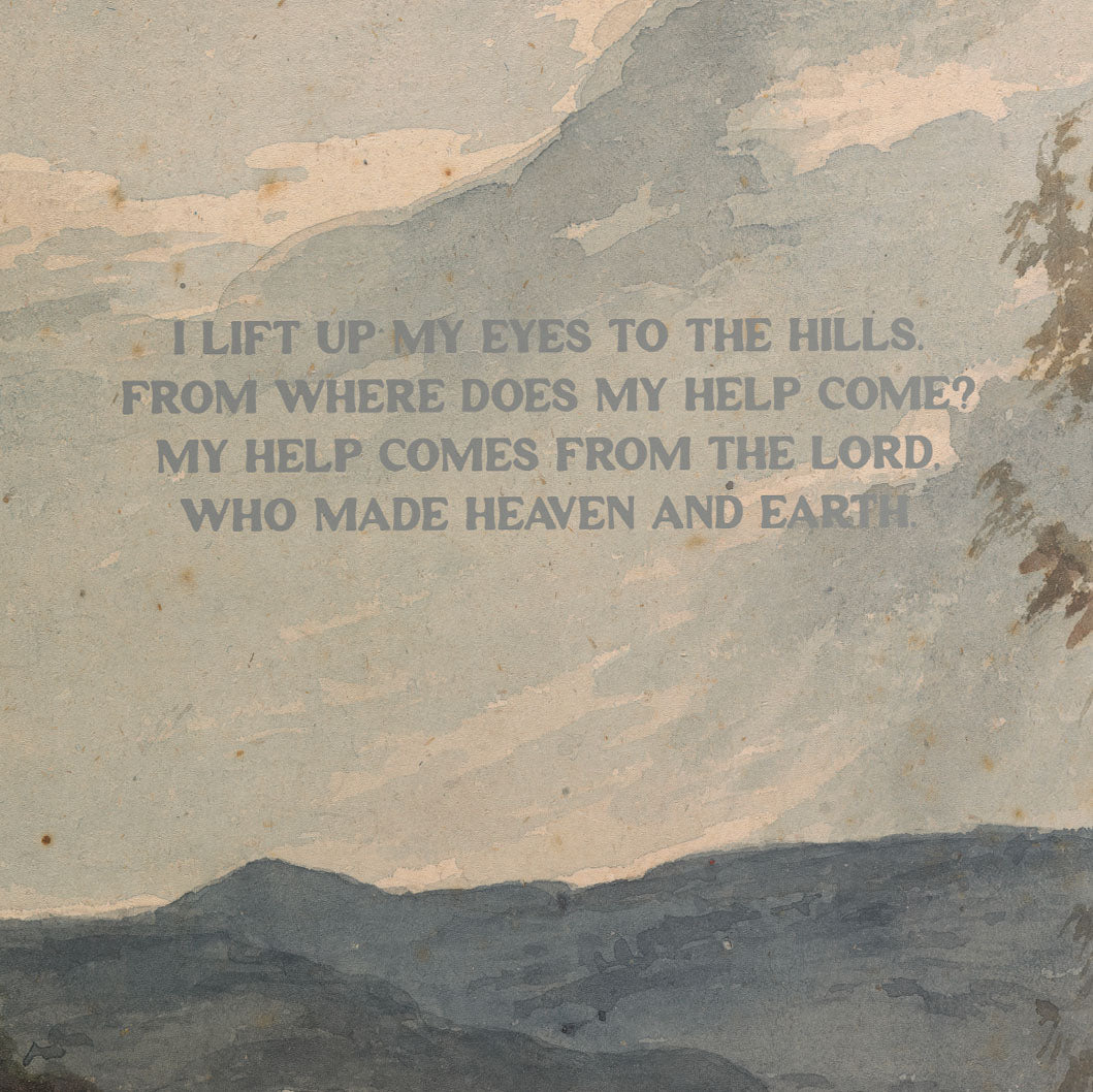 "I Lift My Eyes To The Hills" Framed Canvas | Vertical | 721