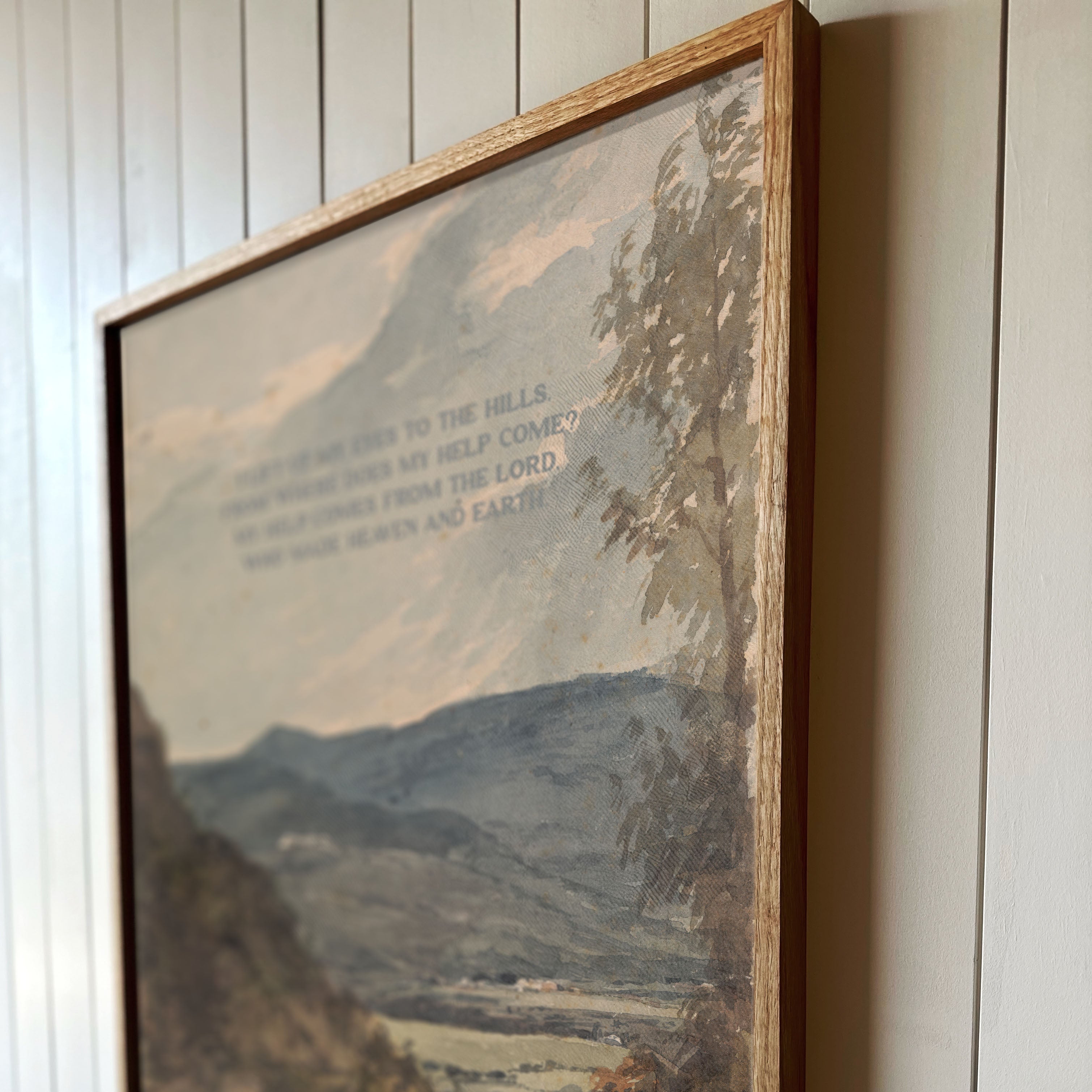 "I Lift My Eyes To The Hills" Framed Canvas | Vertical | 721