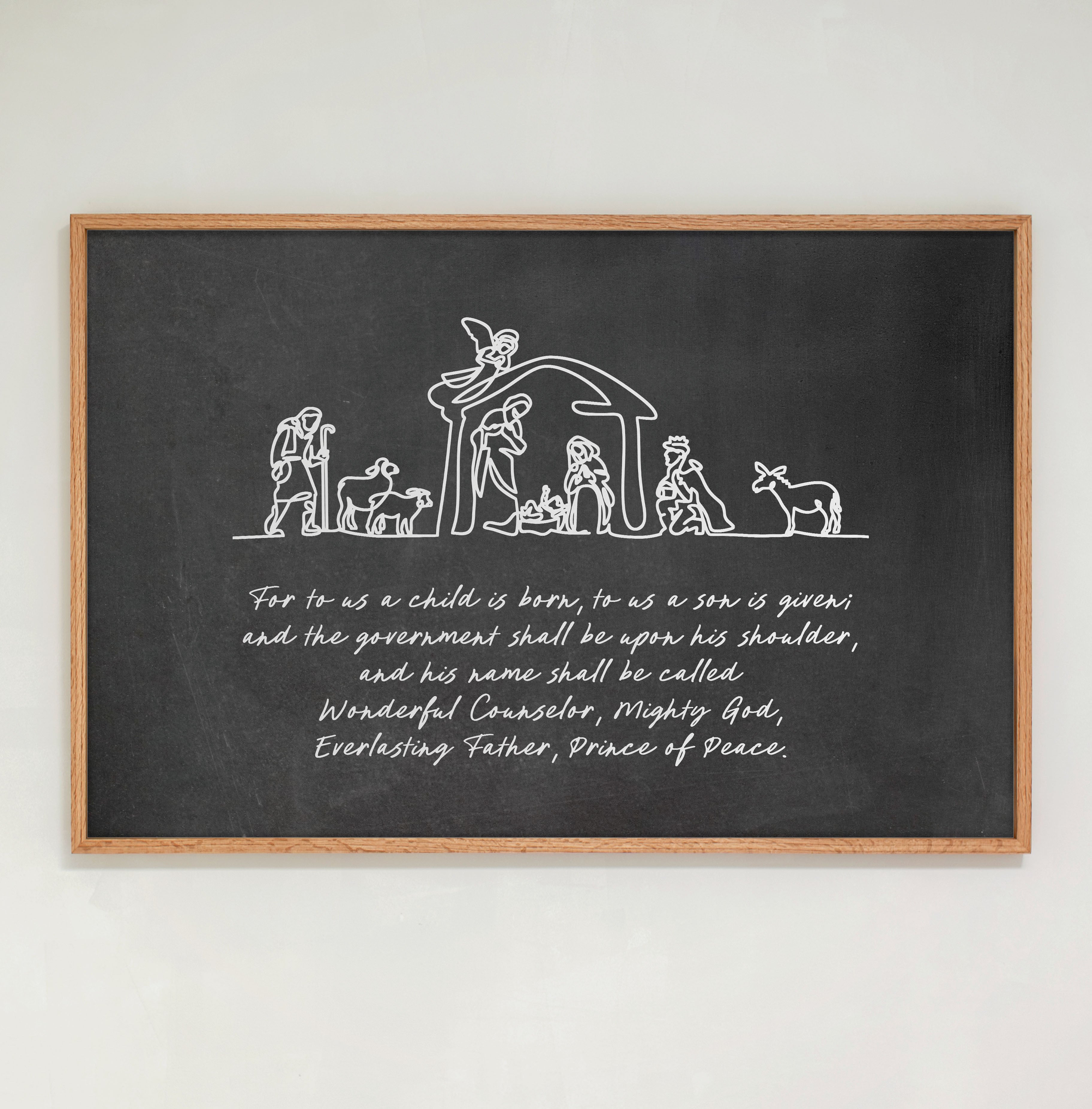 "Unto Us A Child Is Born" Framed Canvas | Horizontal | 724