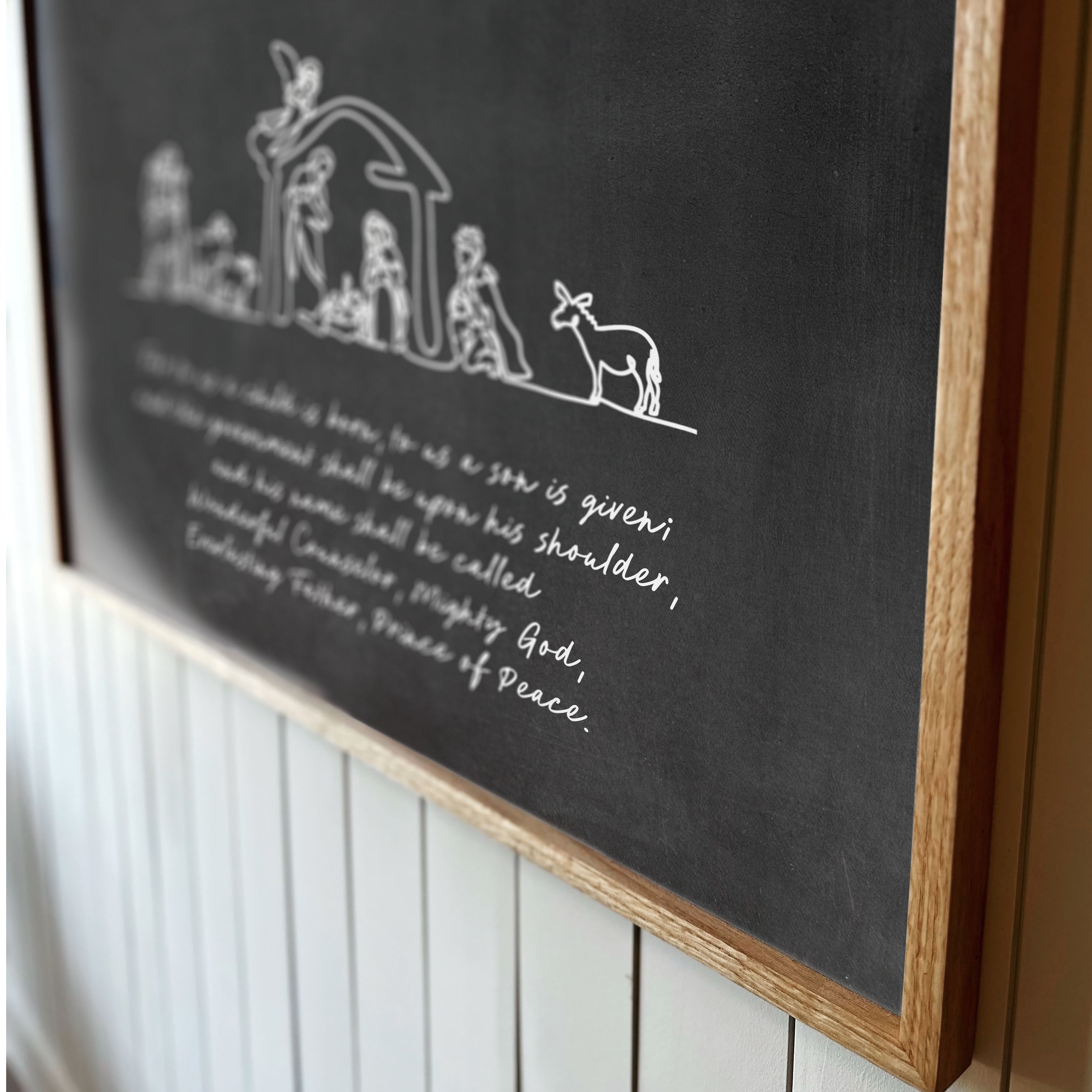 "Unto Us A Child Is Born" Framed Canvas | Horizontal | 724