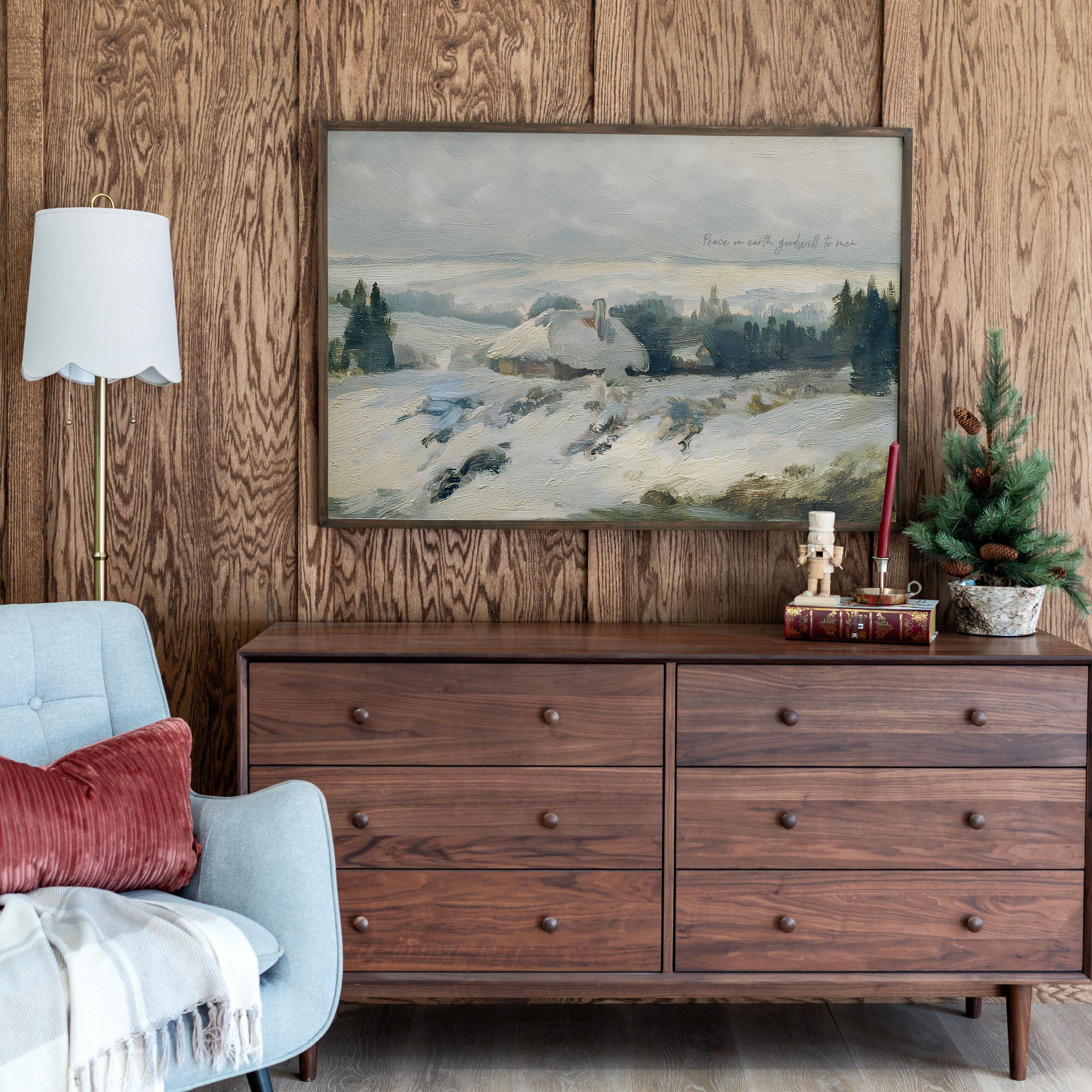 "Peace On Earth, Goodwill To Men" Framed Canvas | Horizontal | 726