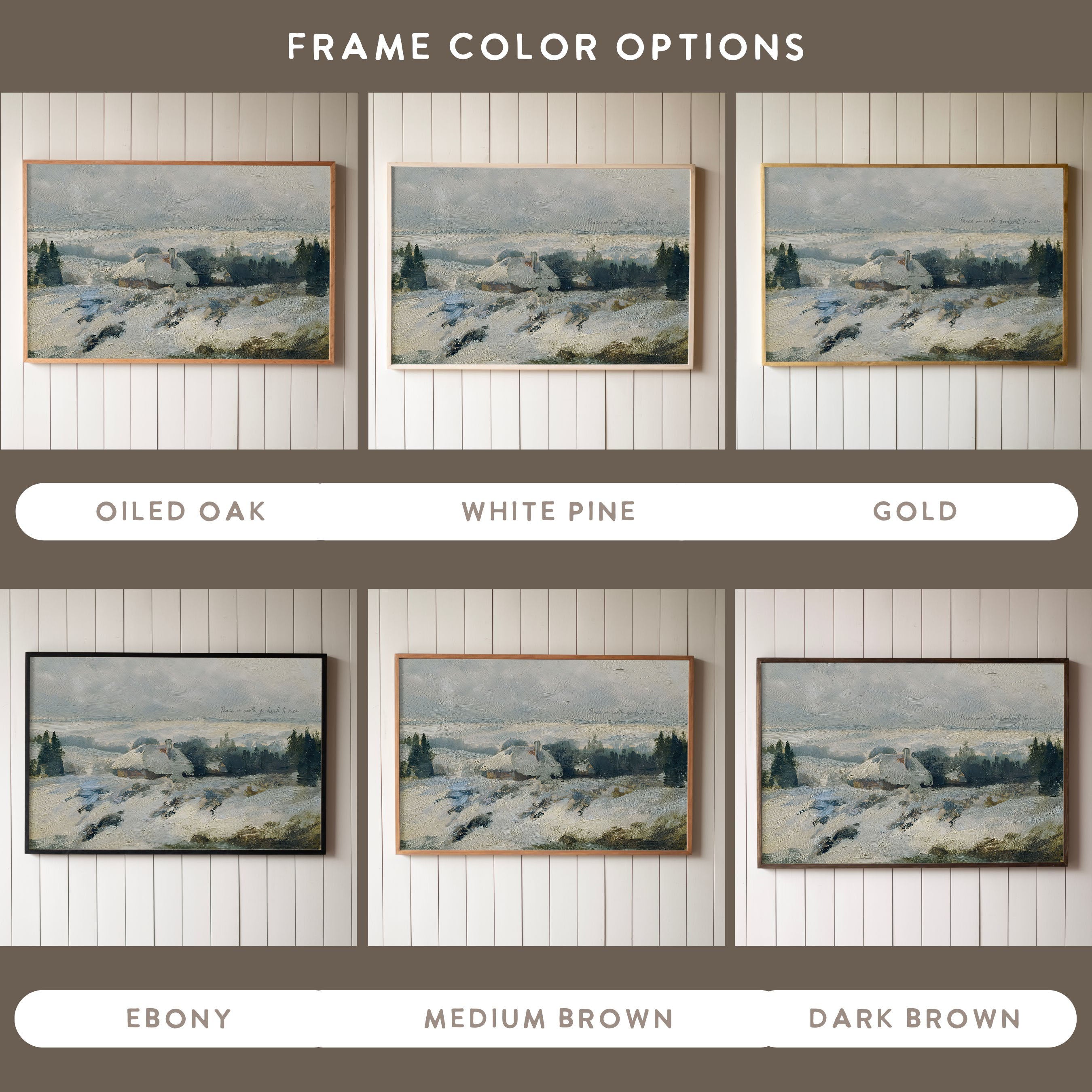 "Peace On Earth, Goodwill To Men" Framed Canvas | Horizontal | 726