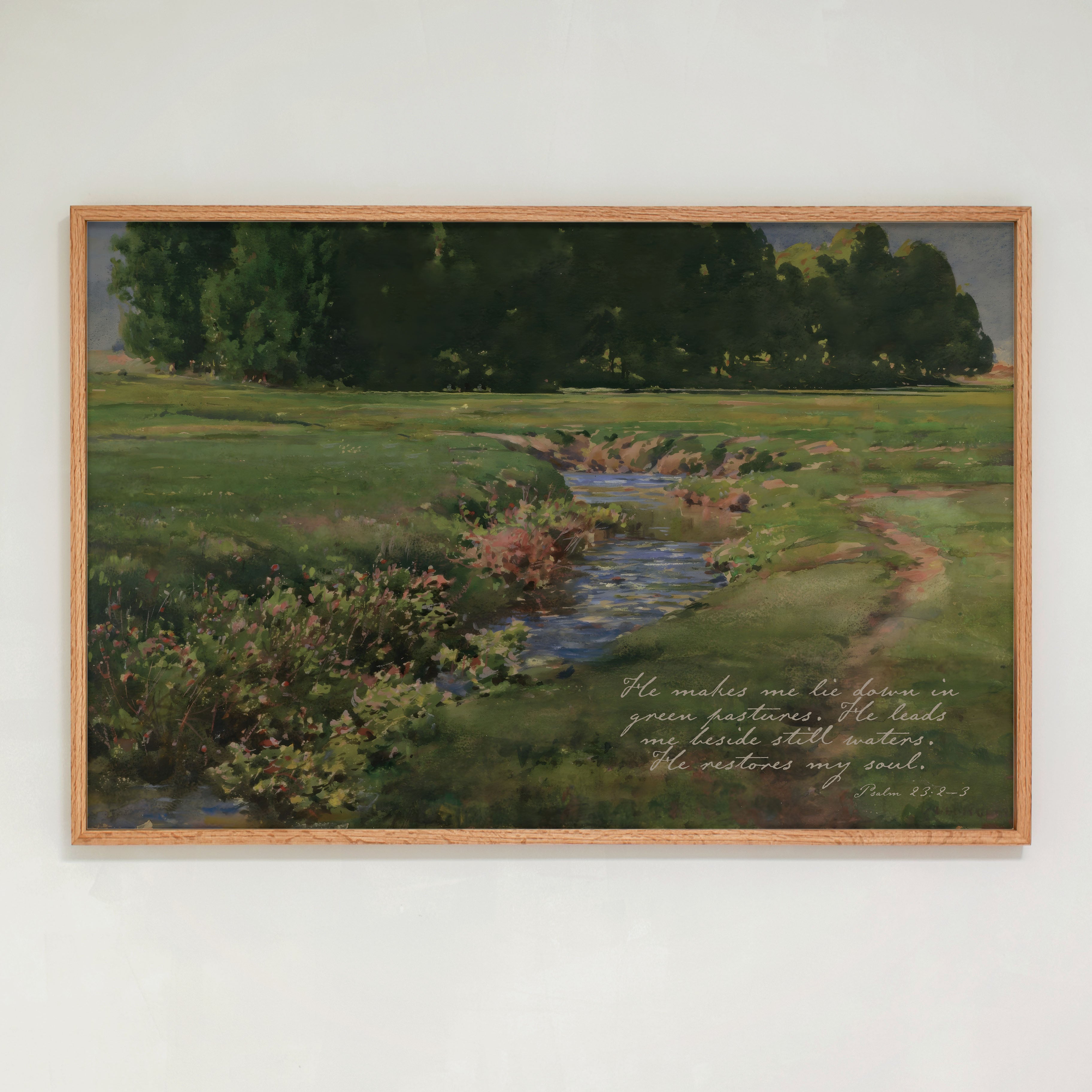"He Restores My Soul" Framed Canvas | Horizontal | 729