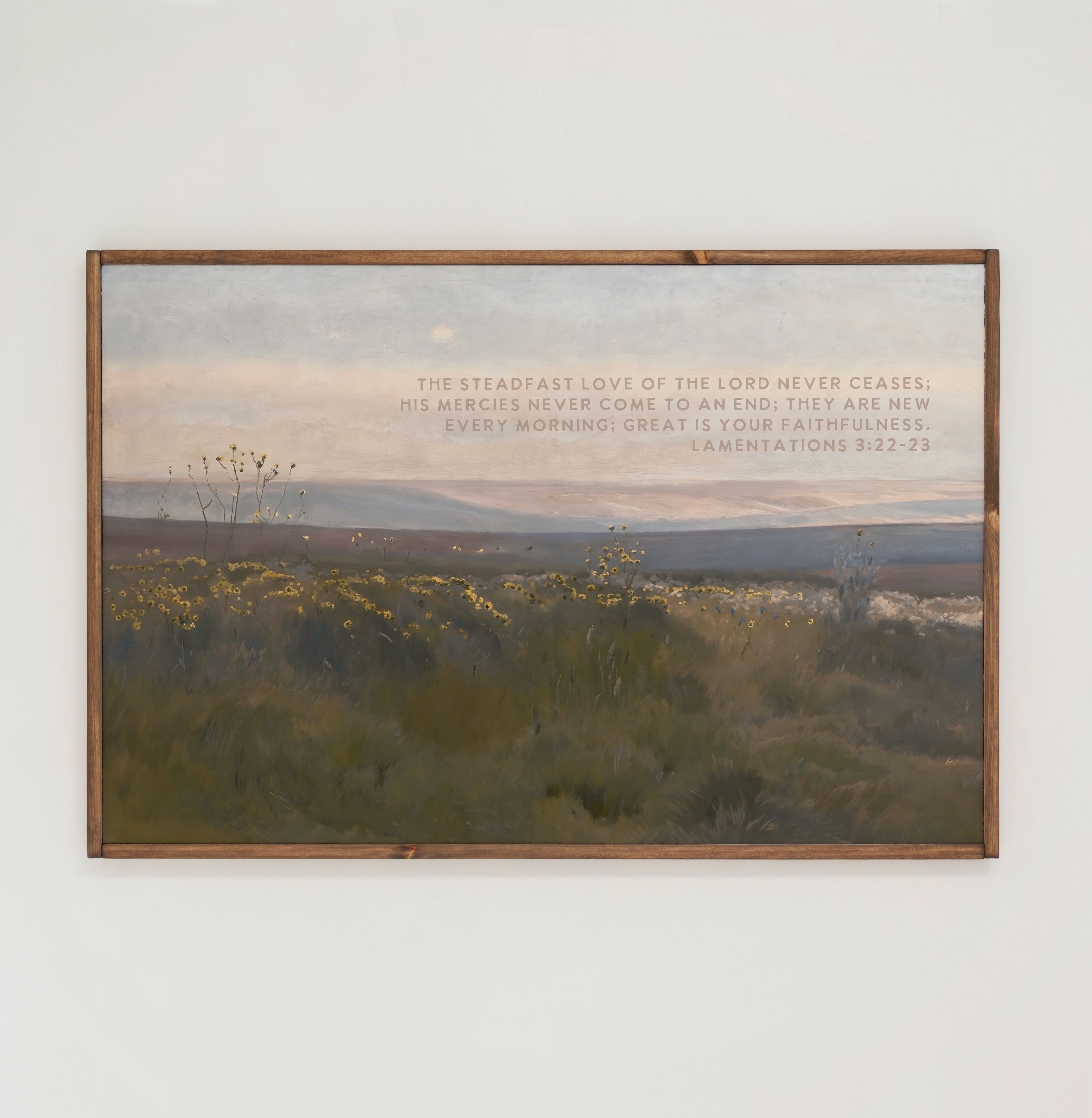 His Mercies Never Come To An End | Framed Wooden Art - Horizontal | 731