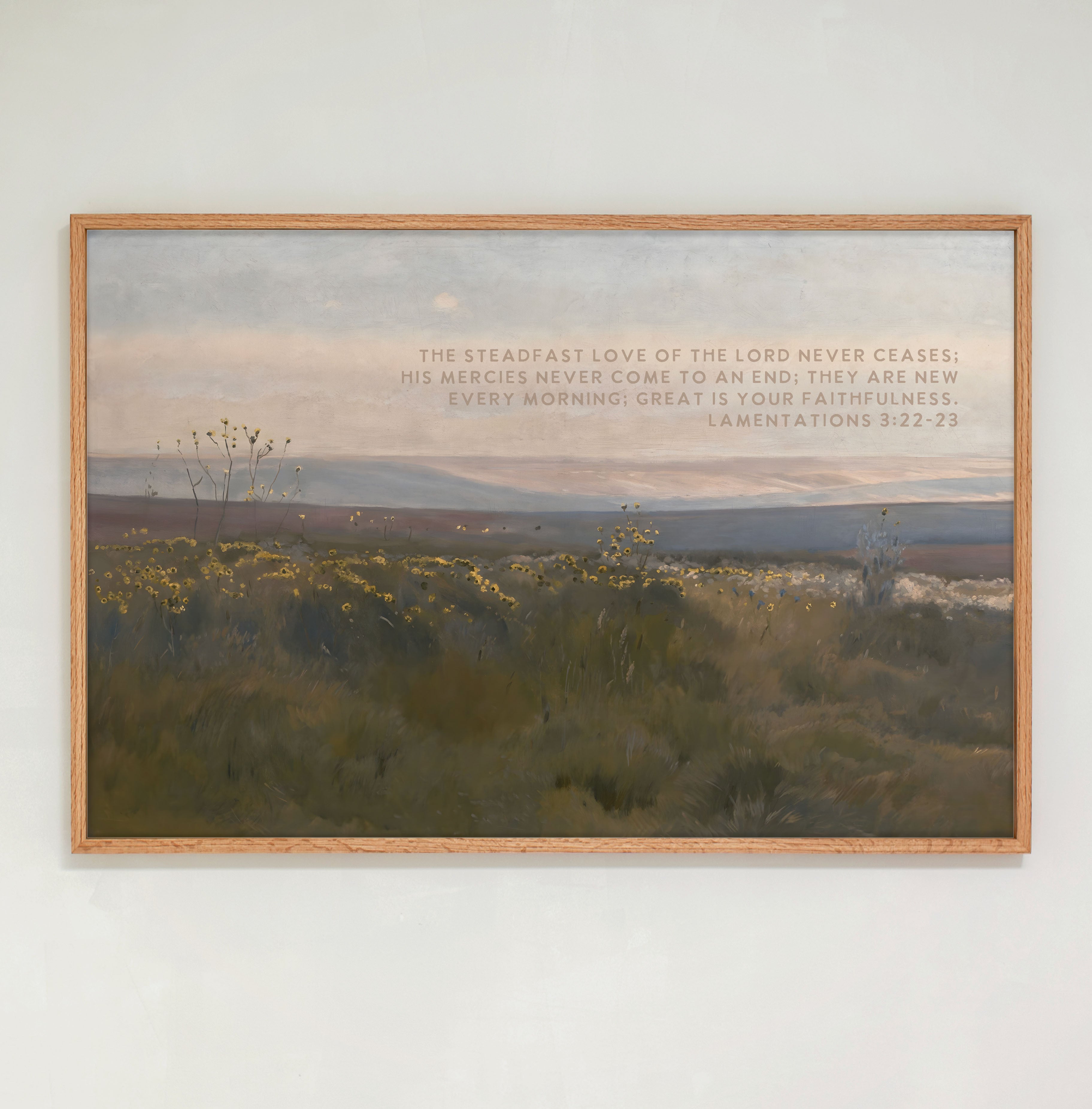 "His Mercies Never Come To An End" Framed Canvas | Horizontal | 731