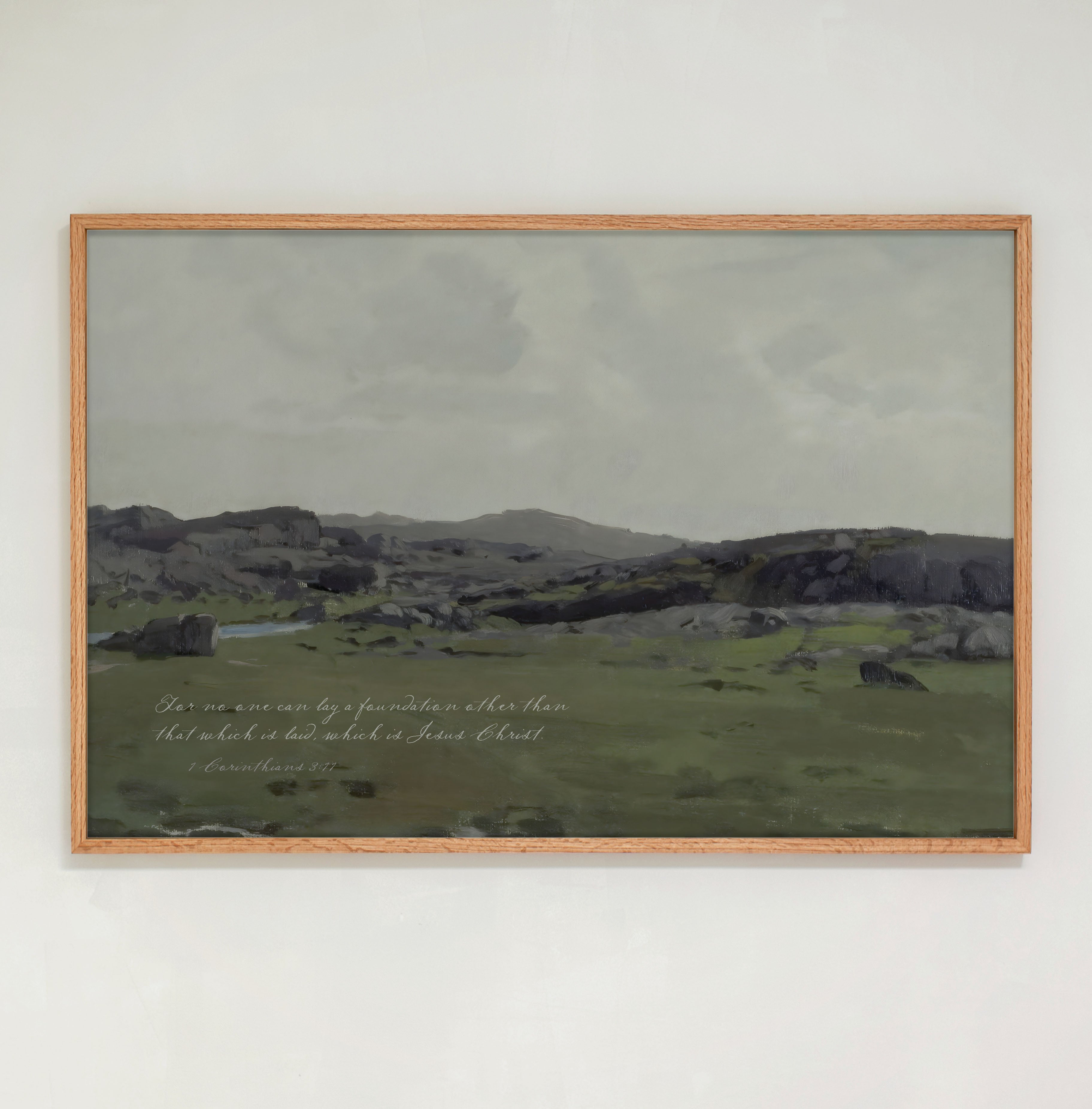 "1 Corinthians 3:11" Framed Canvas | Horizontal | 733