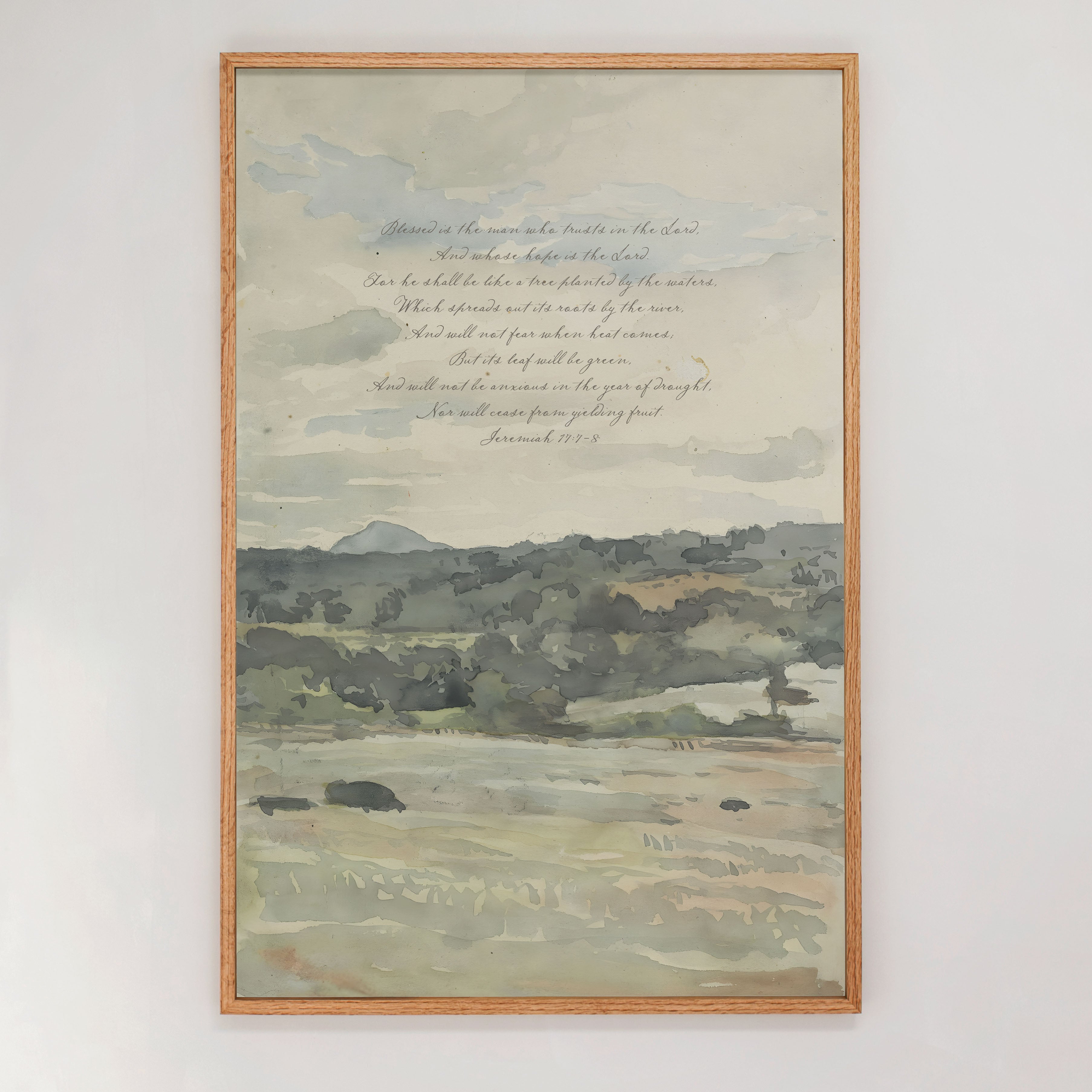 "Blessed Is The Man Who Trusts In The LORD" Framed Canvas | Vertical | 735