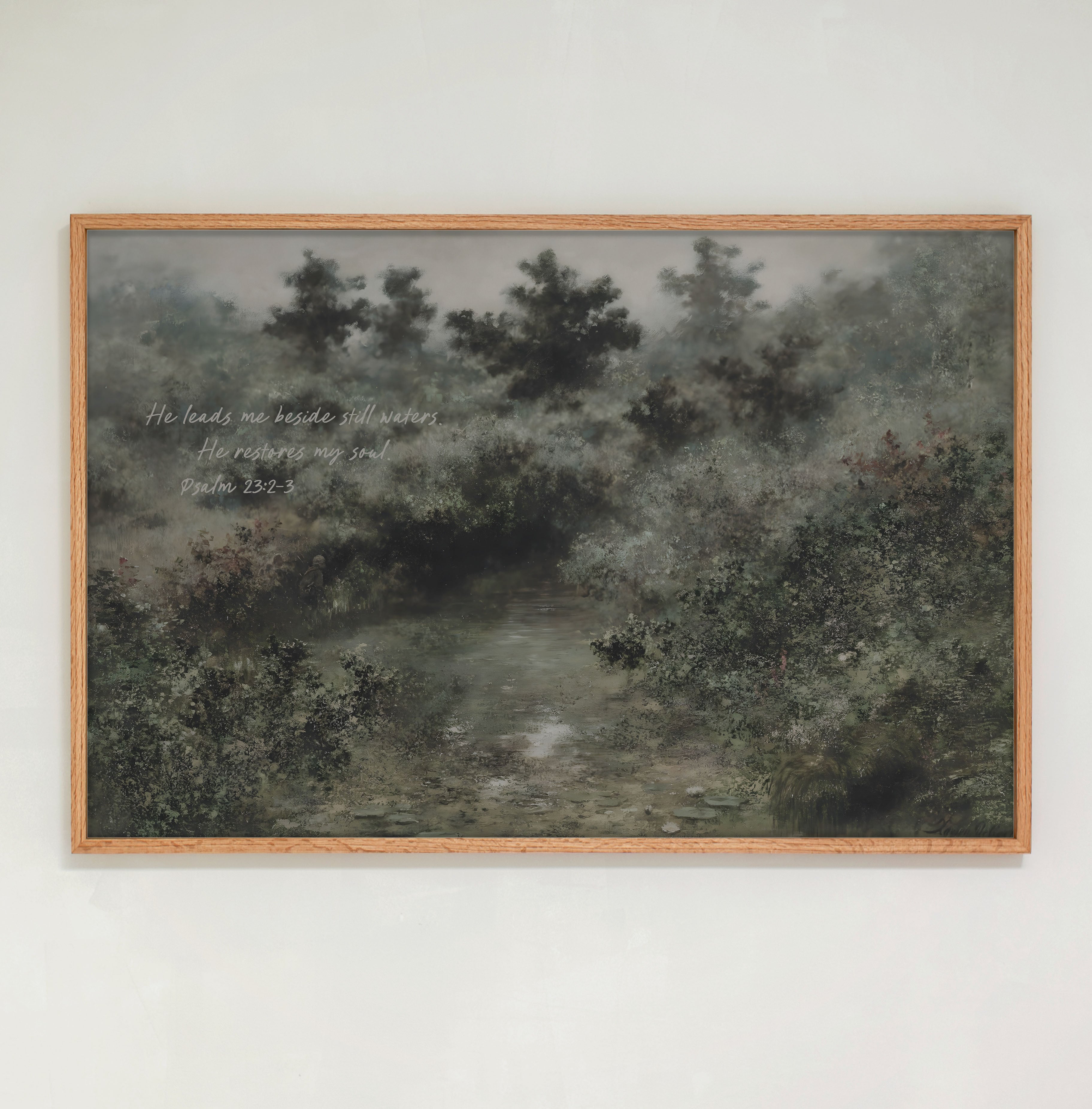 "He Restores My Soul" Framed Canvas | Horizontal | 743