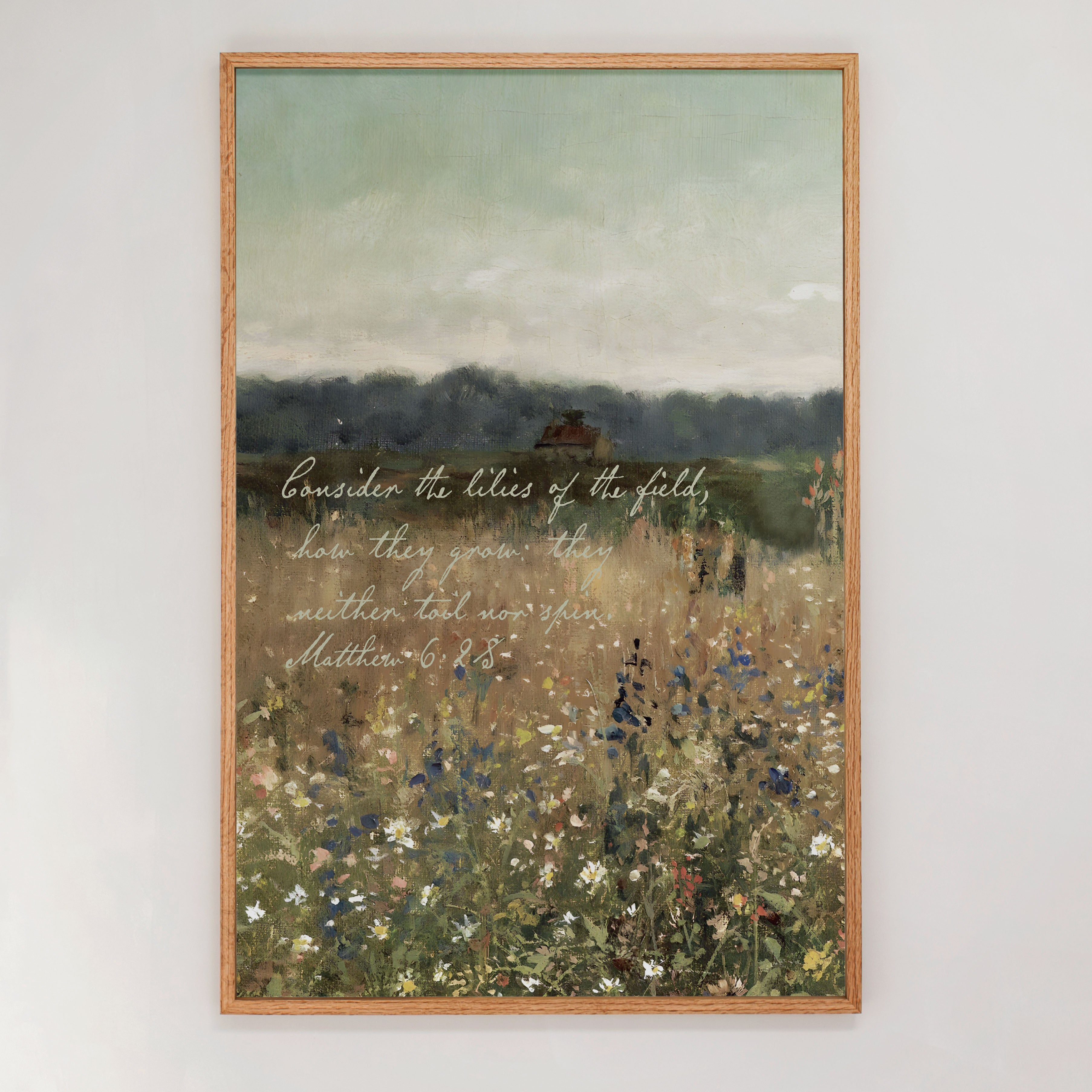 "Consider The Lilies" Framed Canvas | Vertical | 748